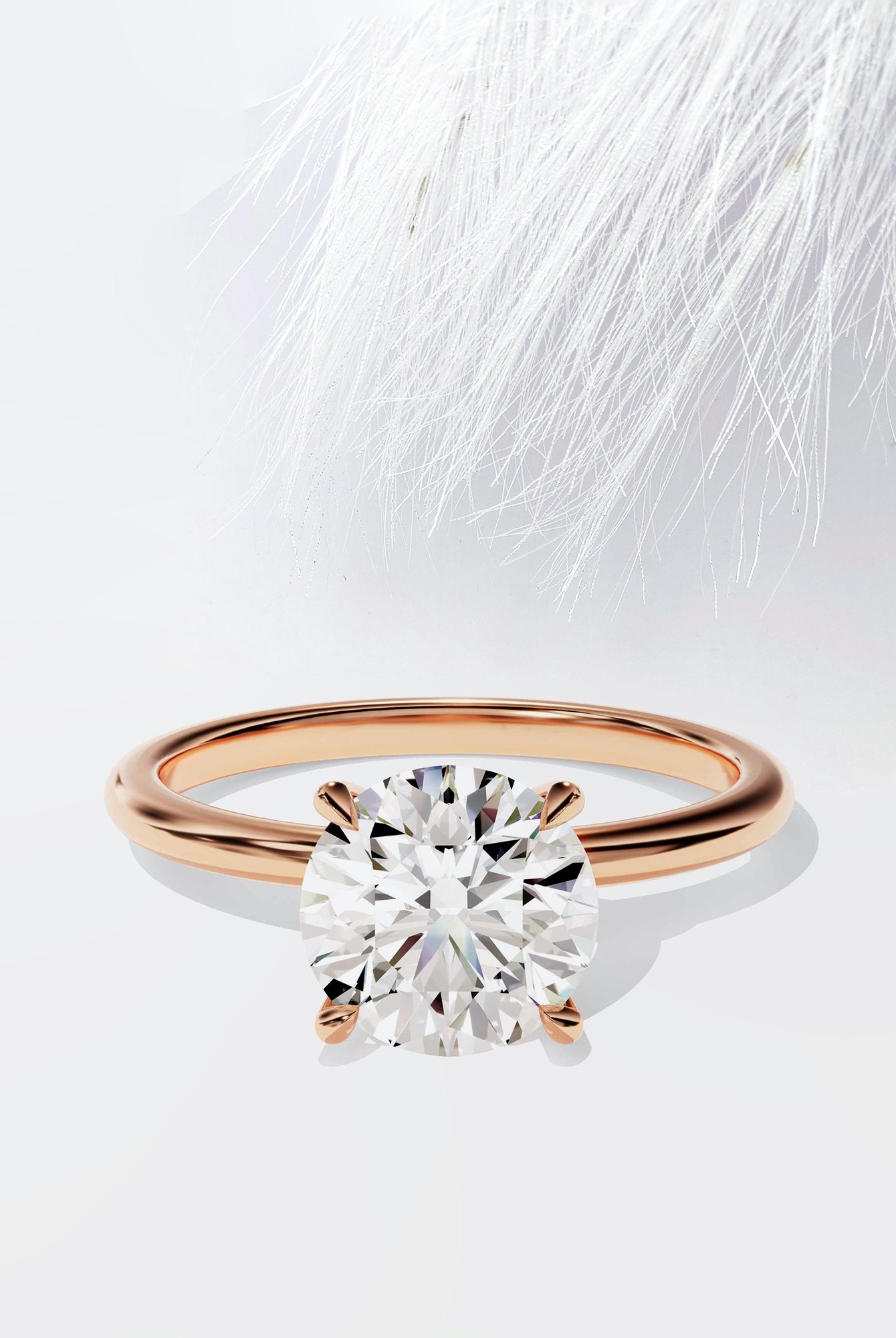 Round Cut Diamond Solitaire Moissanite Engagement Ring For Her