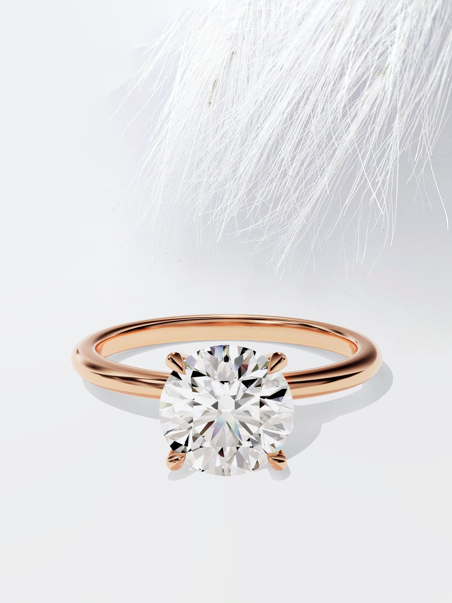 Round Cut Diamond Solitaire Moissanite Engagement Ring For Her