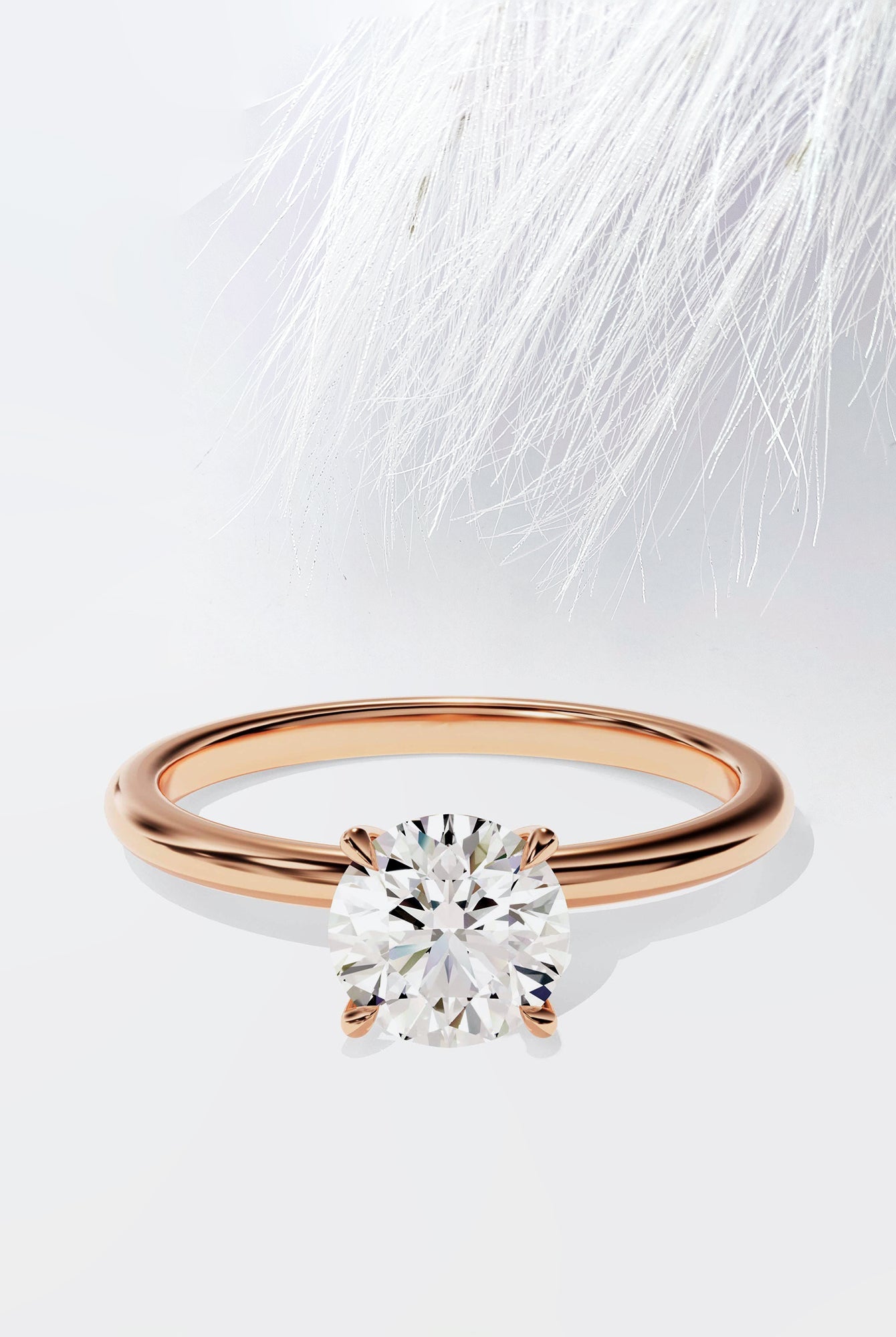 Round Cut Diamond Moissanite Solitaire Engagement Ring For Women