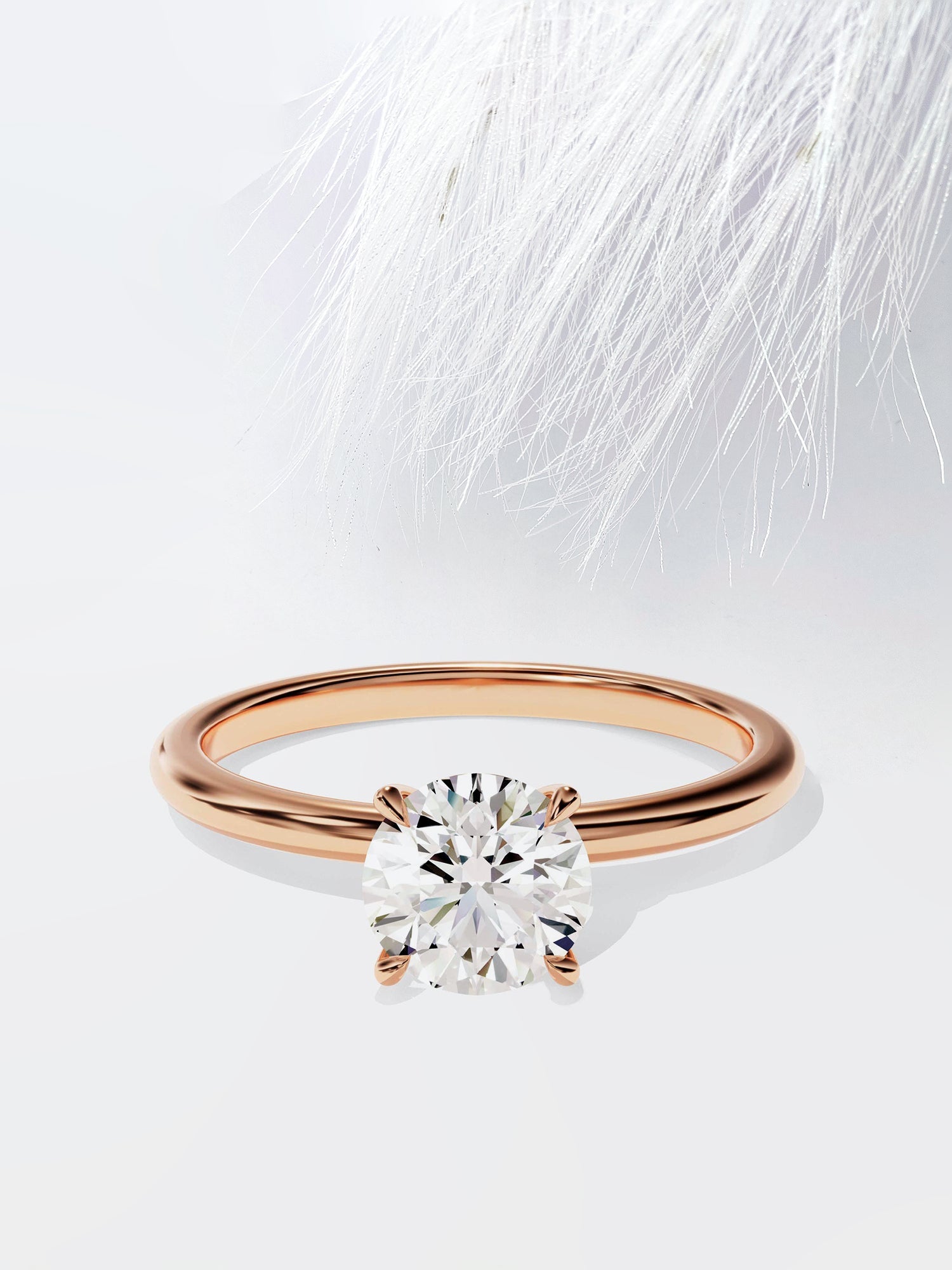 Round Cut Diamond Moissanite Solitaire Engagement Ring For Women