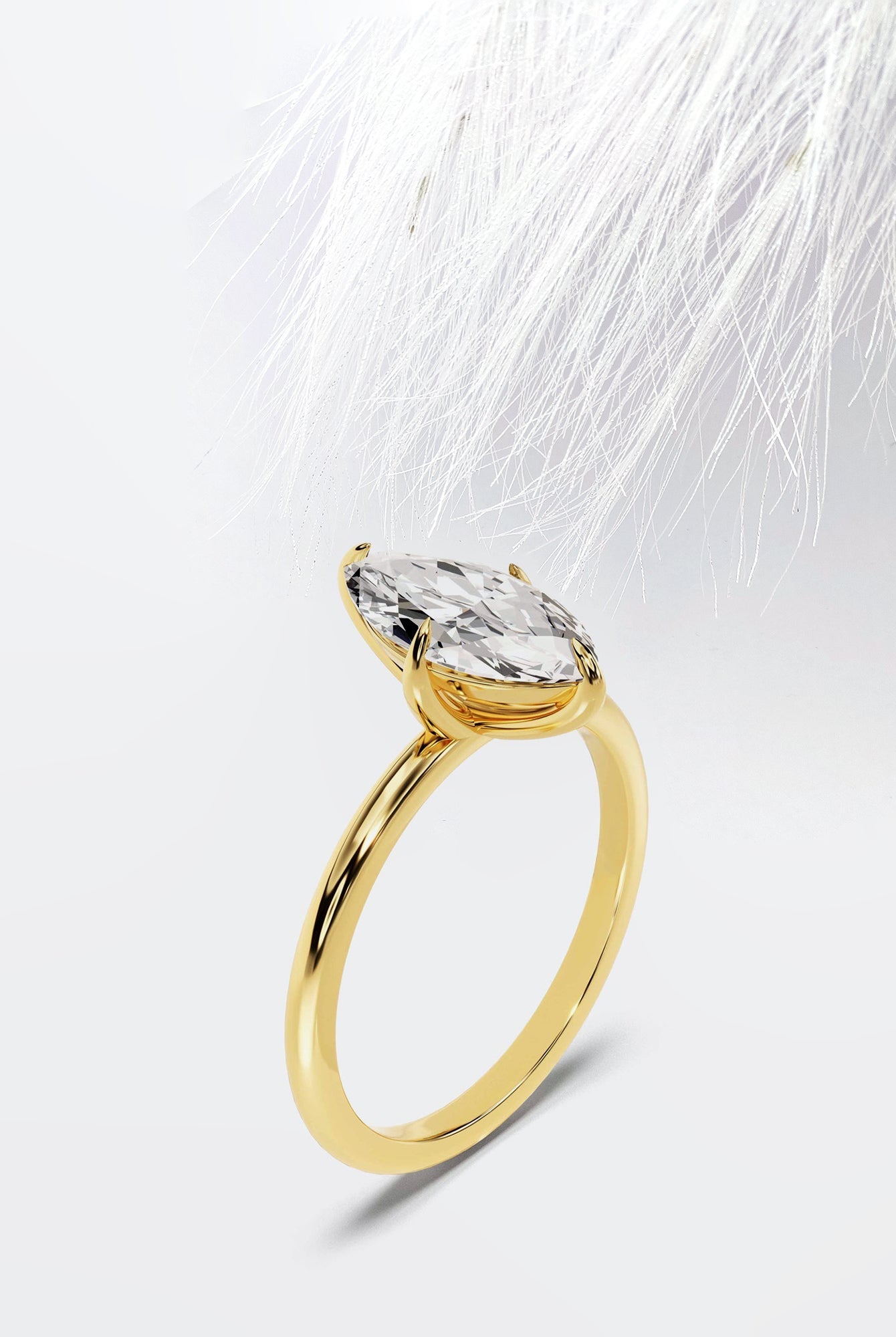 Marquise Cut Moissanite Solitaire Diamond Engagement Ring For Women