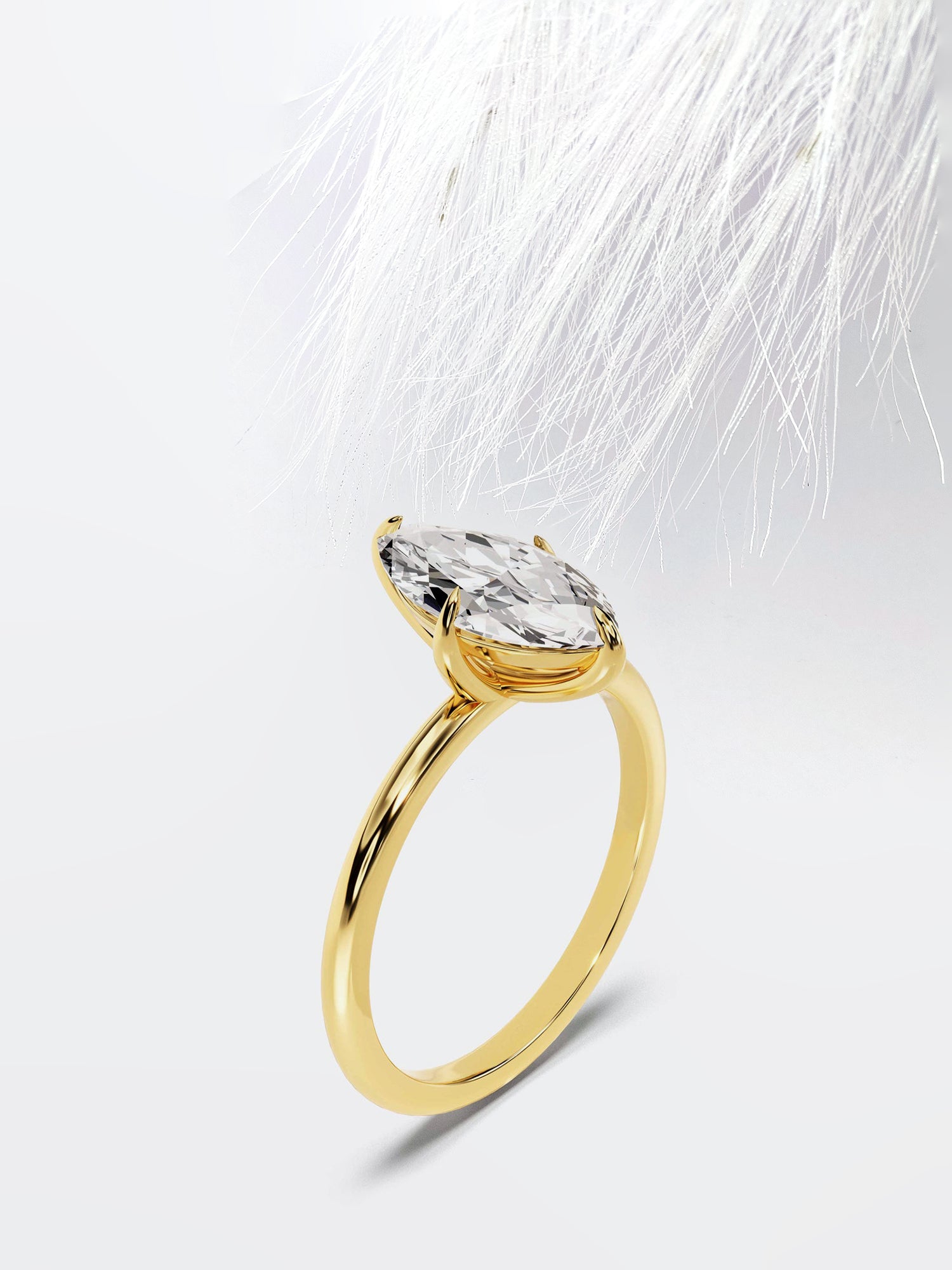 Marquise Cut Moissanite Solitaire Diamond Engagement Ring For Women