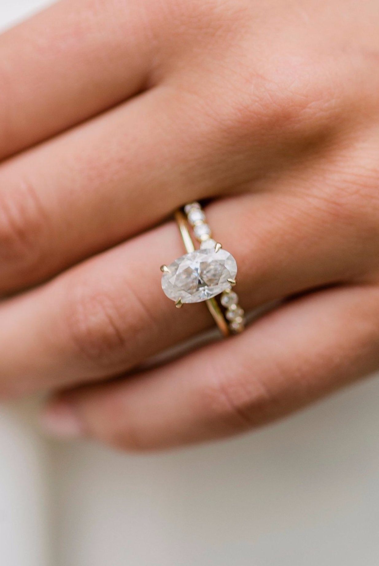 2.80CT Oval Cut Four Prong Moissanite Solitaire Engagement Ring