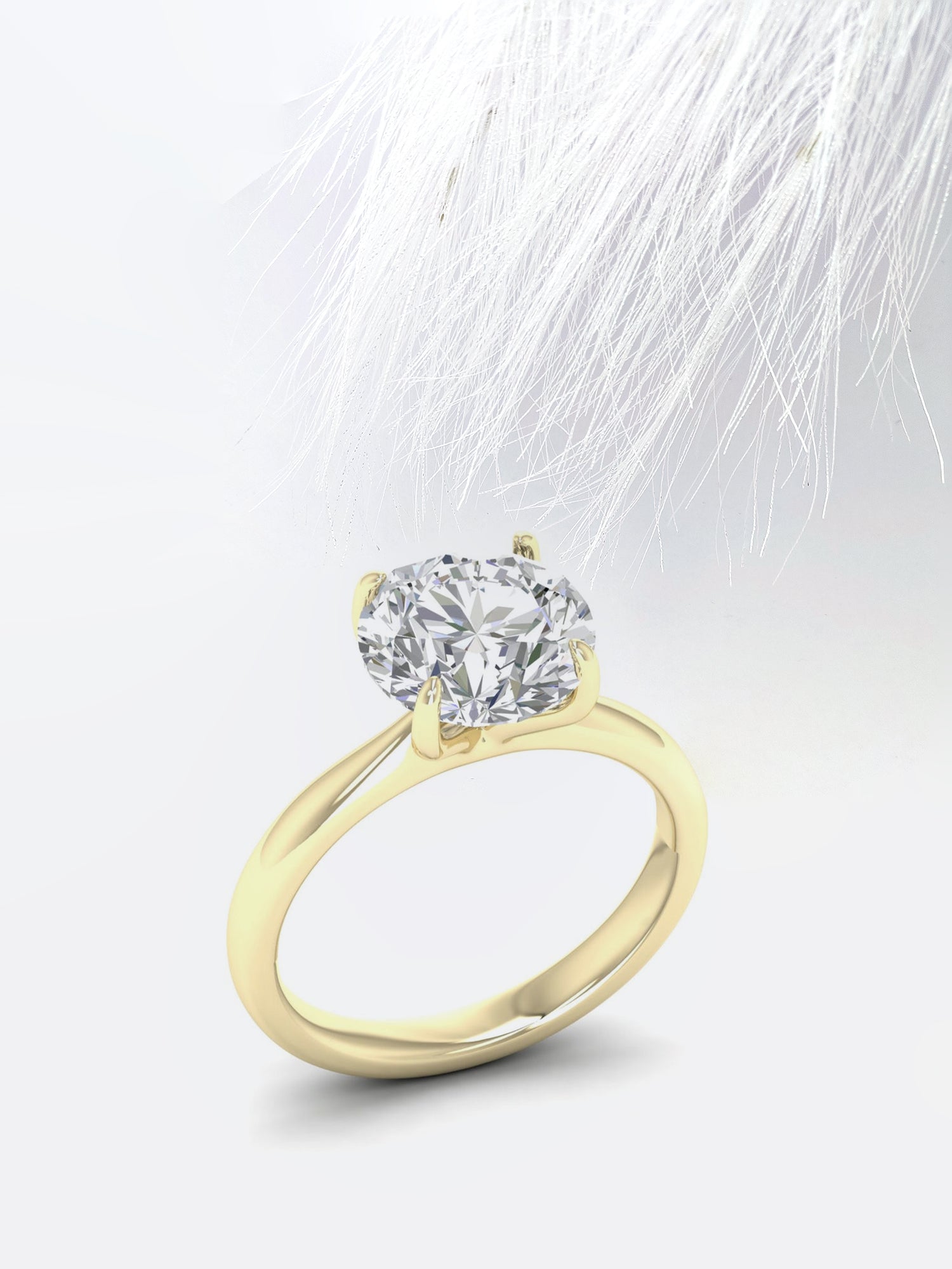 Round Cut Moissanite Cathedral Diamond Engagement Ring For Women