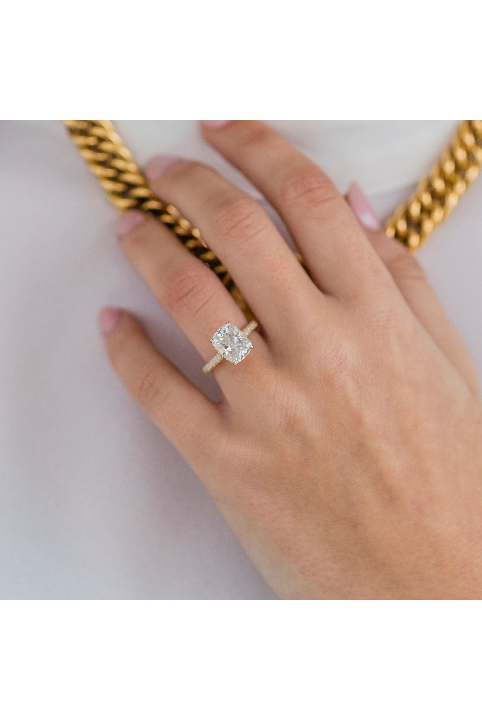 Moissanite diamond radiant cut pendant necklace promotion online