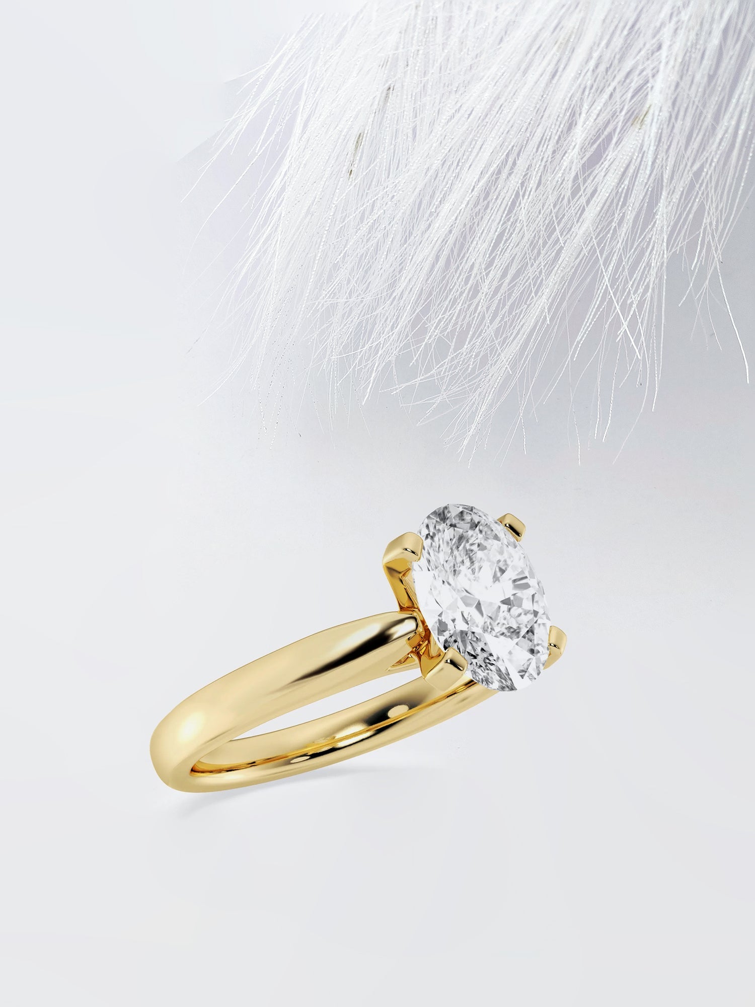 Oval Cut Cathedral Diamond Moissanite Engagement Ring For Women