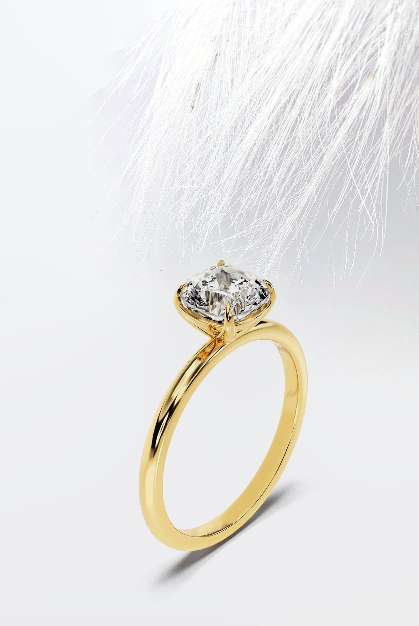 Cushion Cut Diamond Solitaire Moissanite Engagement Ring For Women