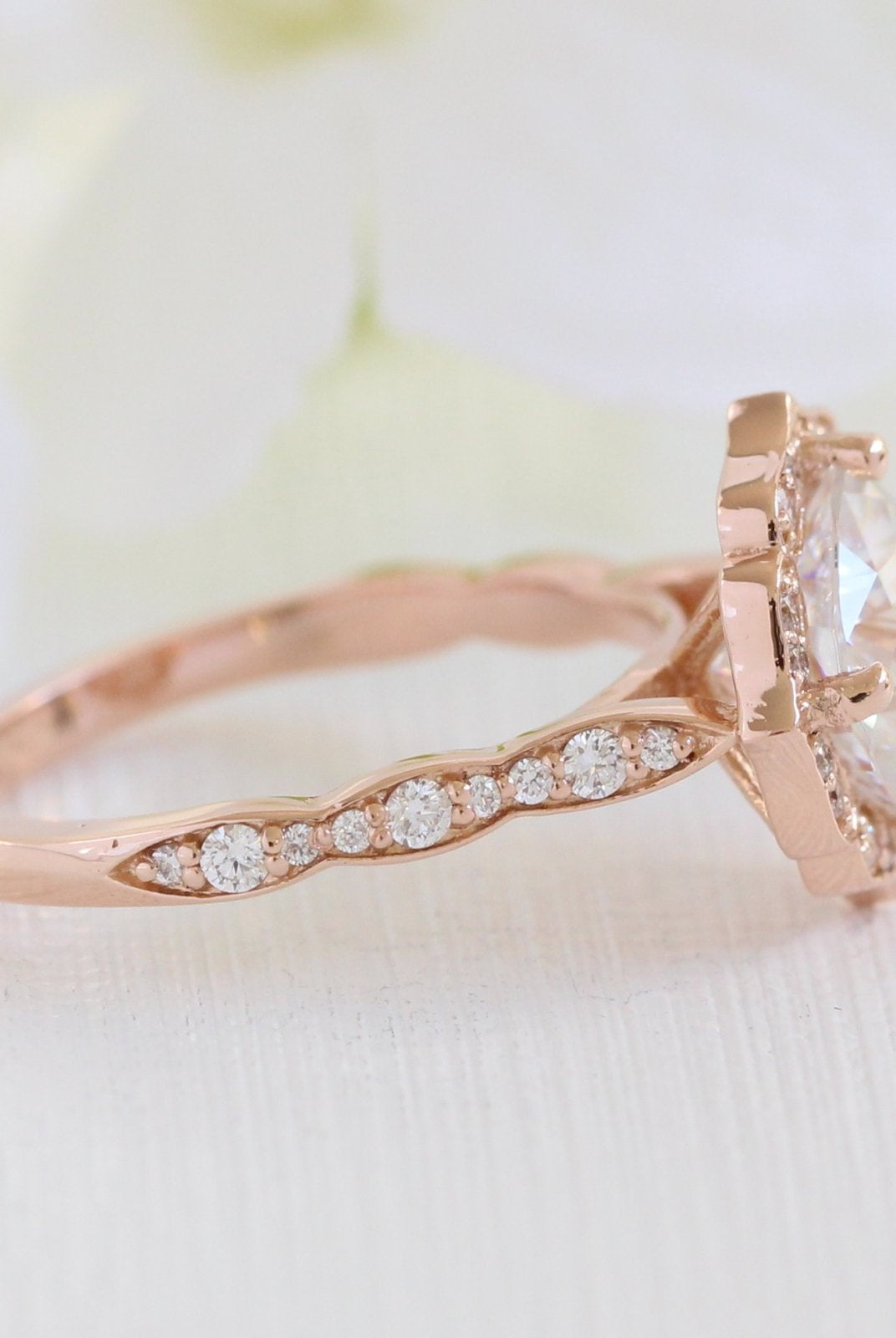 2.30CT Cushion Vintage Halo Moissanite Diamond Engagement Ring For Women