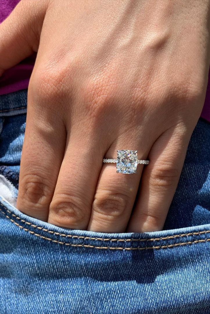 Moissanite twist trilogy ring NY