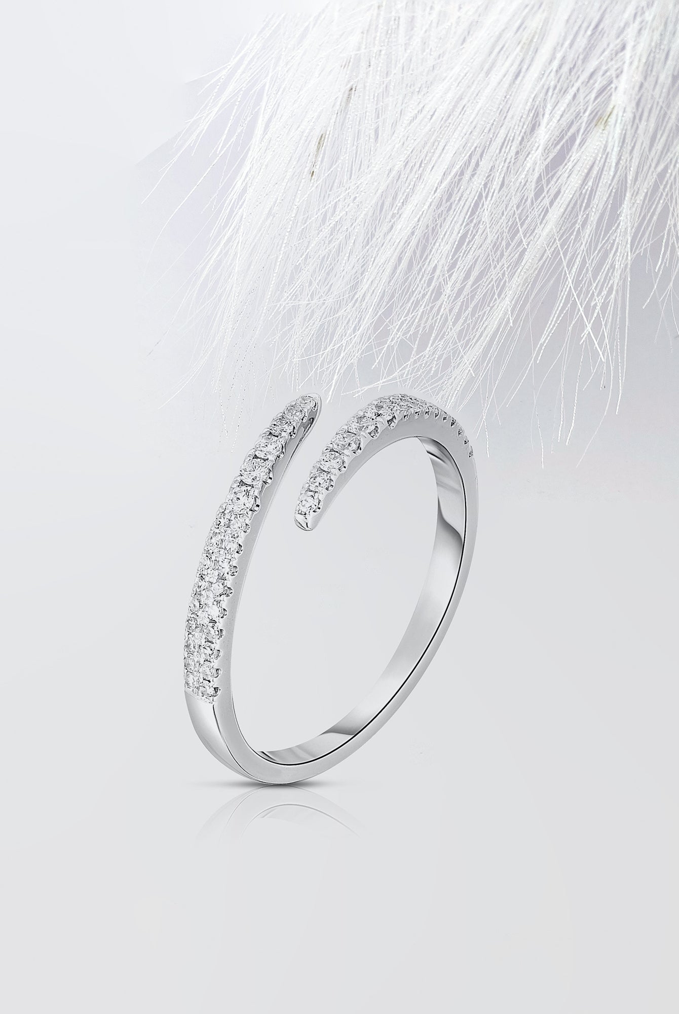 1.70mm Round Cut Moissanite Open Diamond Wrap Wedding Band