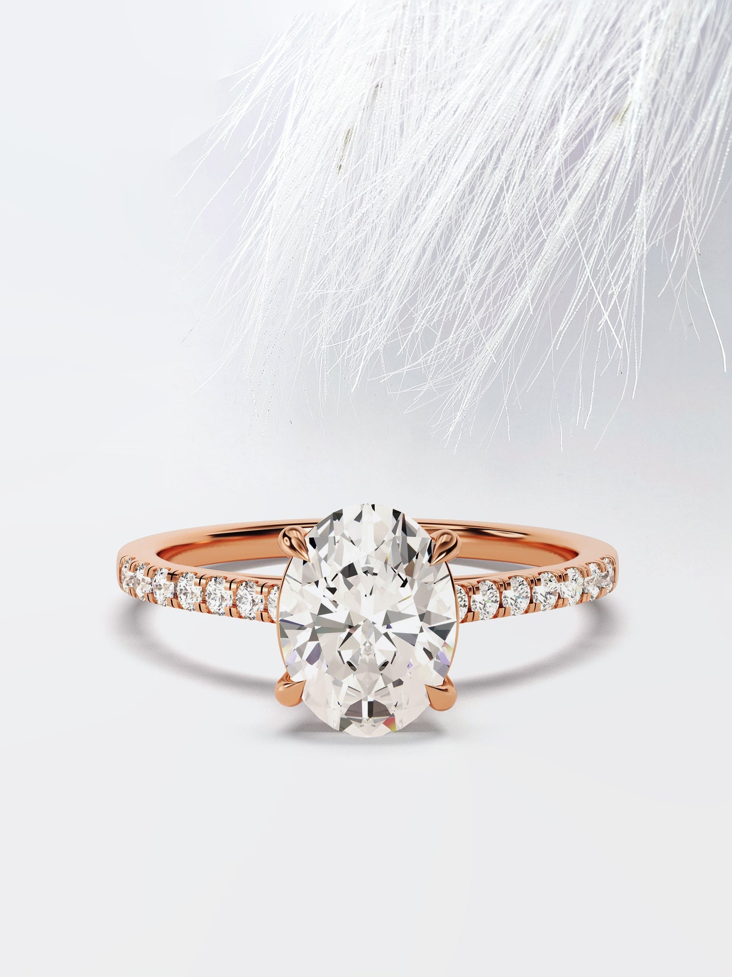 Oval Cut Moissanite Diamond Pave Engagement Ring For Women