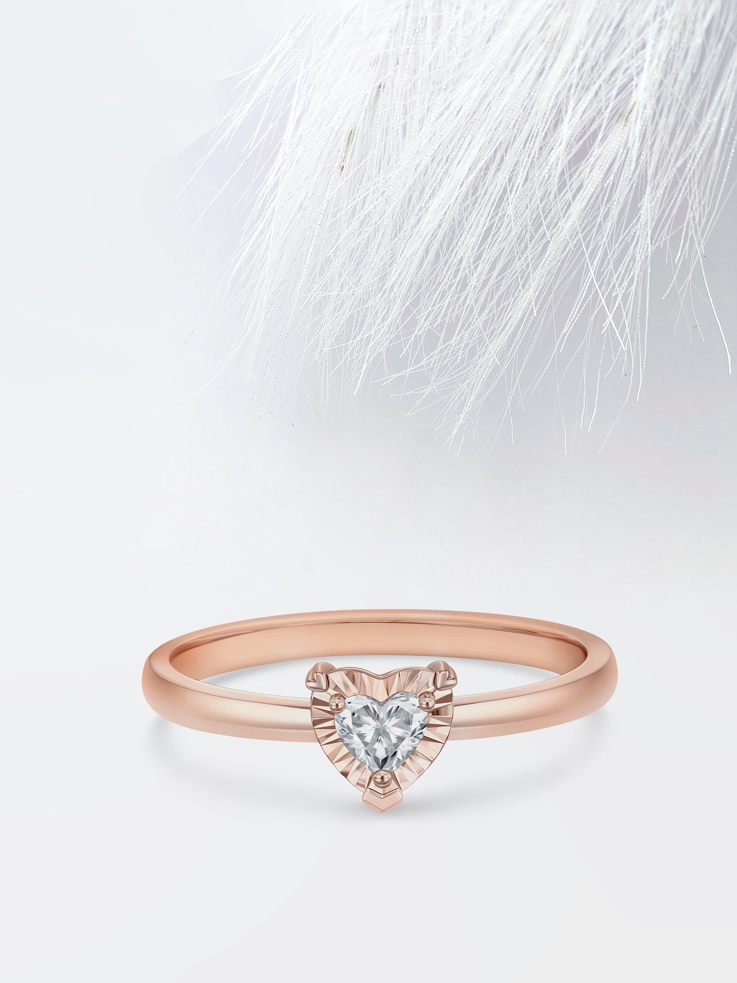 Heart Diamond Solitaire Moissanite Engagement Ring For Women