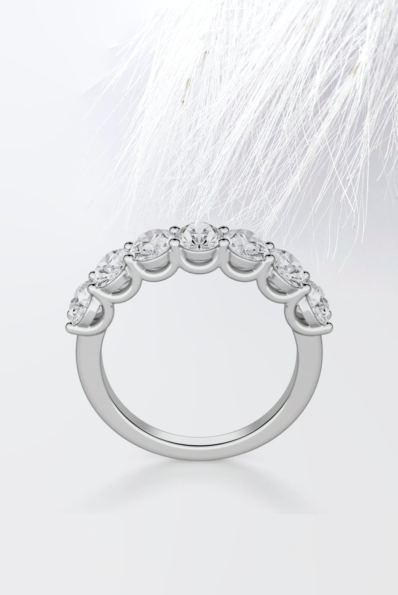 Oval Cut Moissanite Seven Stone Diamond Wedding Band