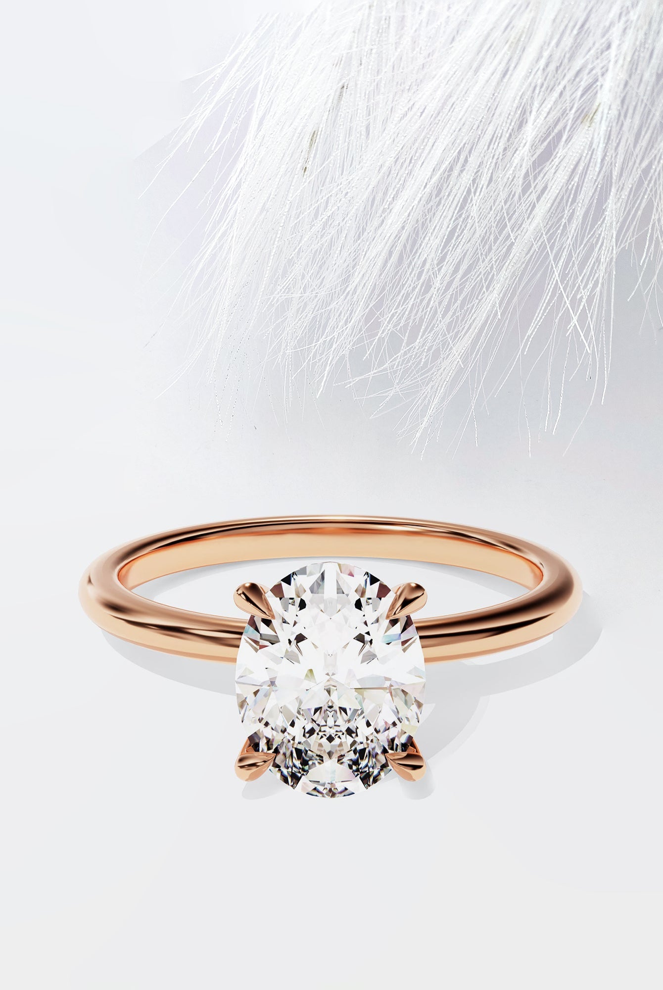 Oval Cut Moissanite Solitaire Diamond Engagement Ring For Her