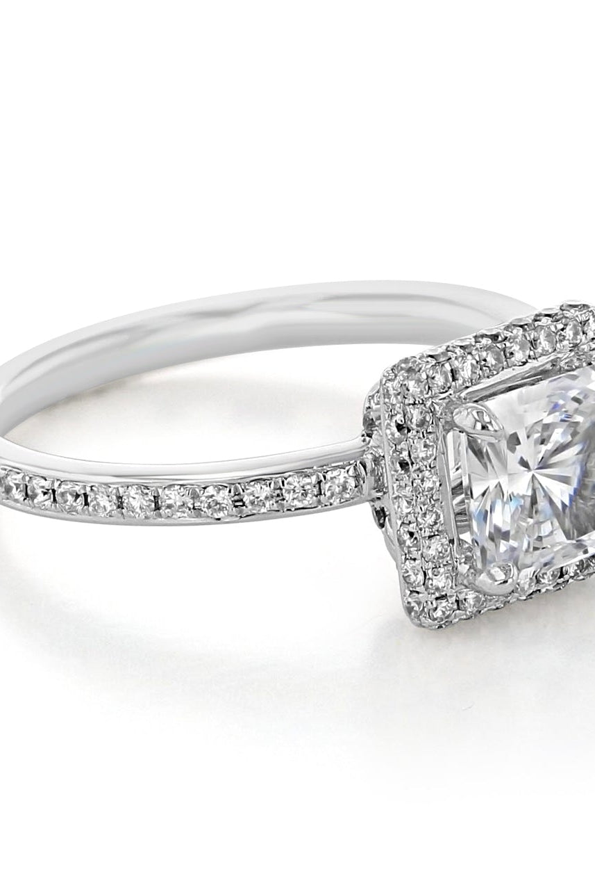 Antique-inspired moissanite rings