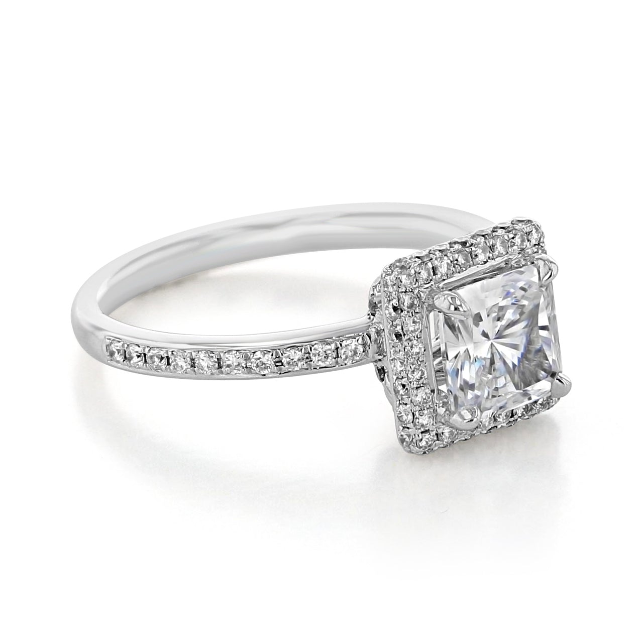 Antique-inspired moissanite rings