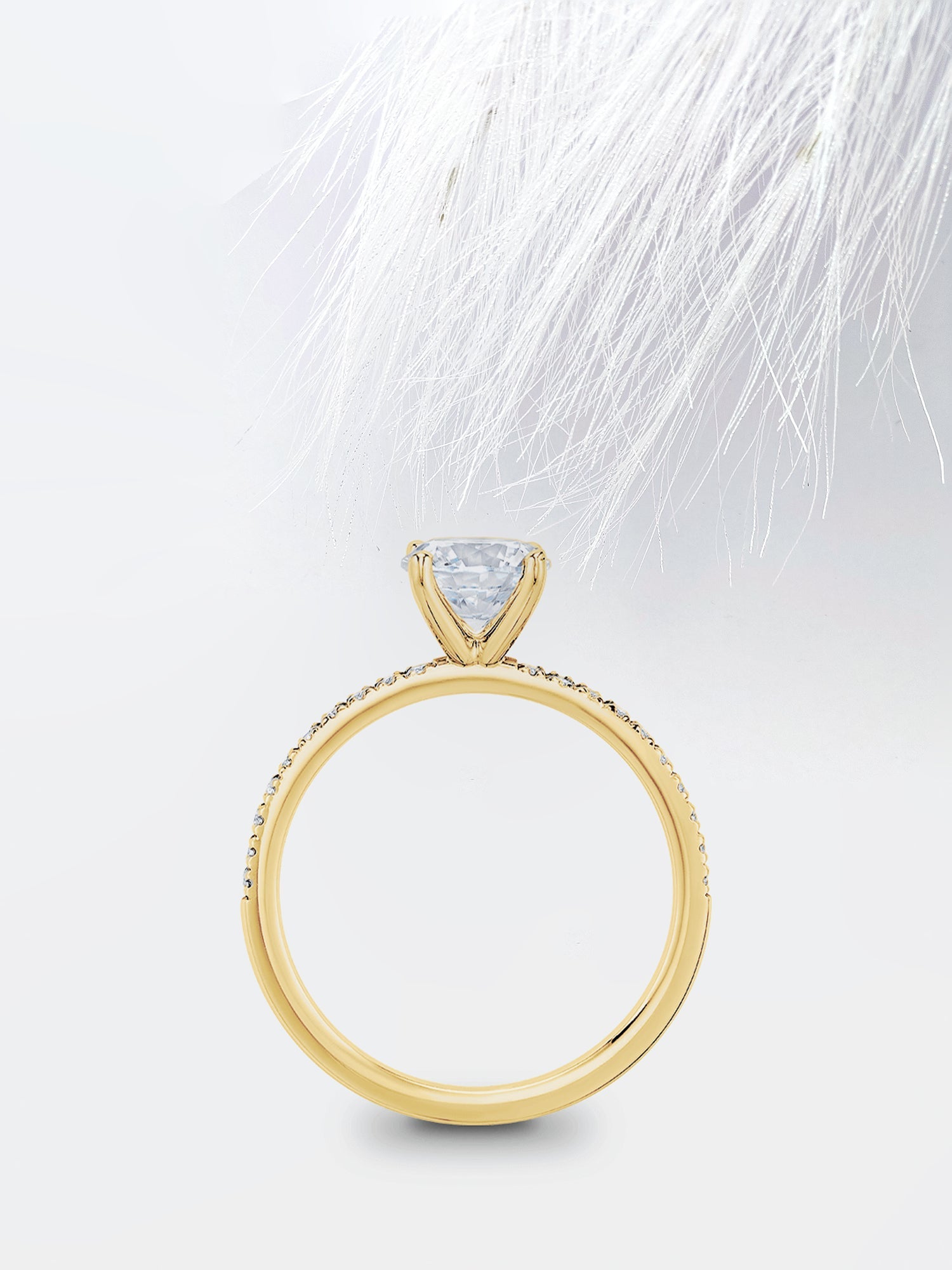 Oval Diamond Cathedral Set Moissanite Engagement Ring For Women