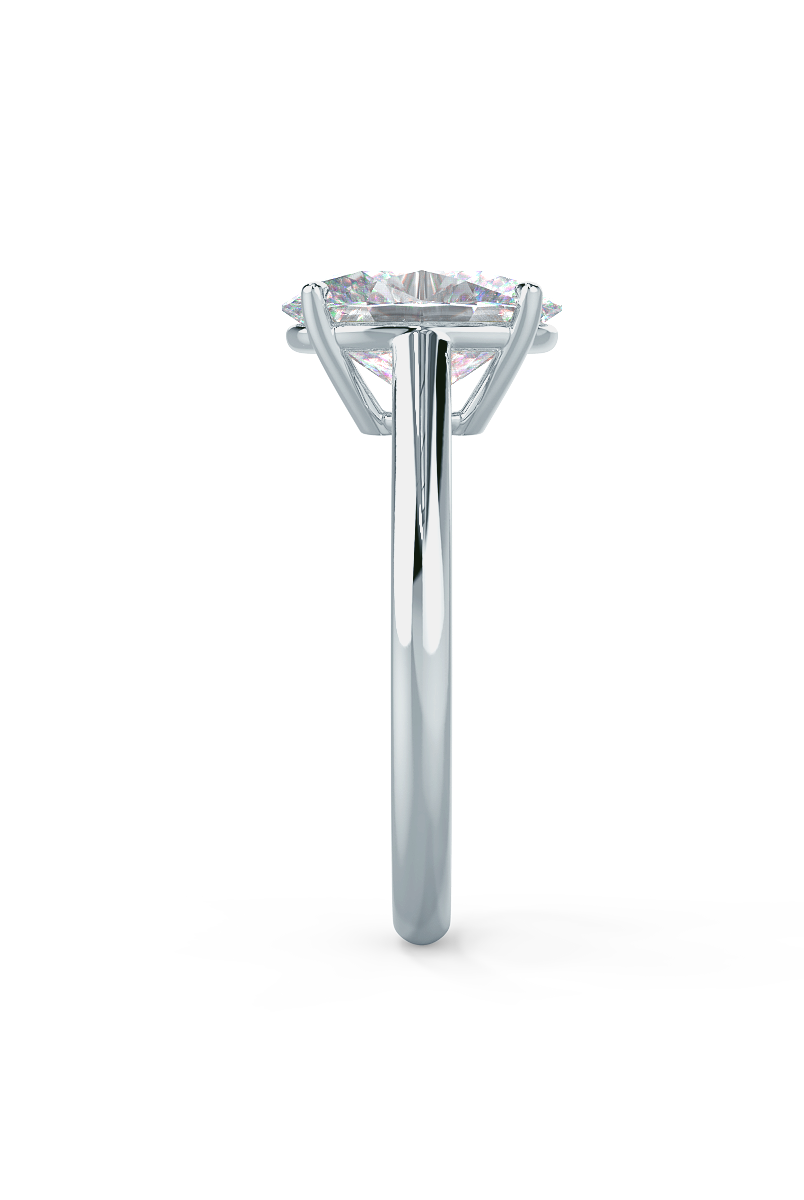 1.75ct Oval Cathedral Set Moissanite Diamond Solitaire Engagement Ring