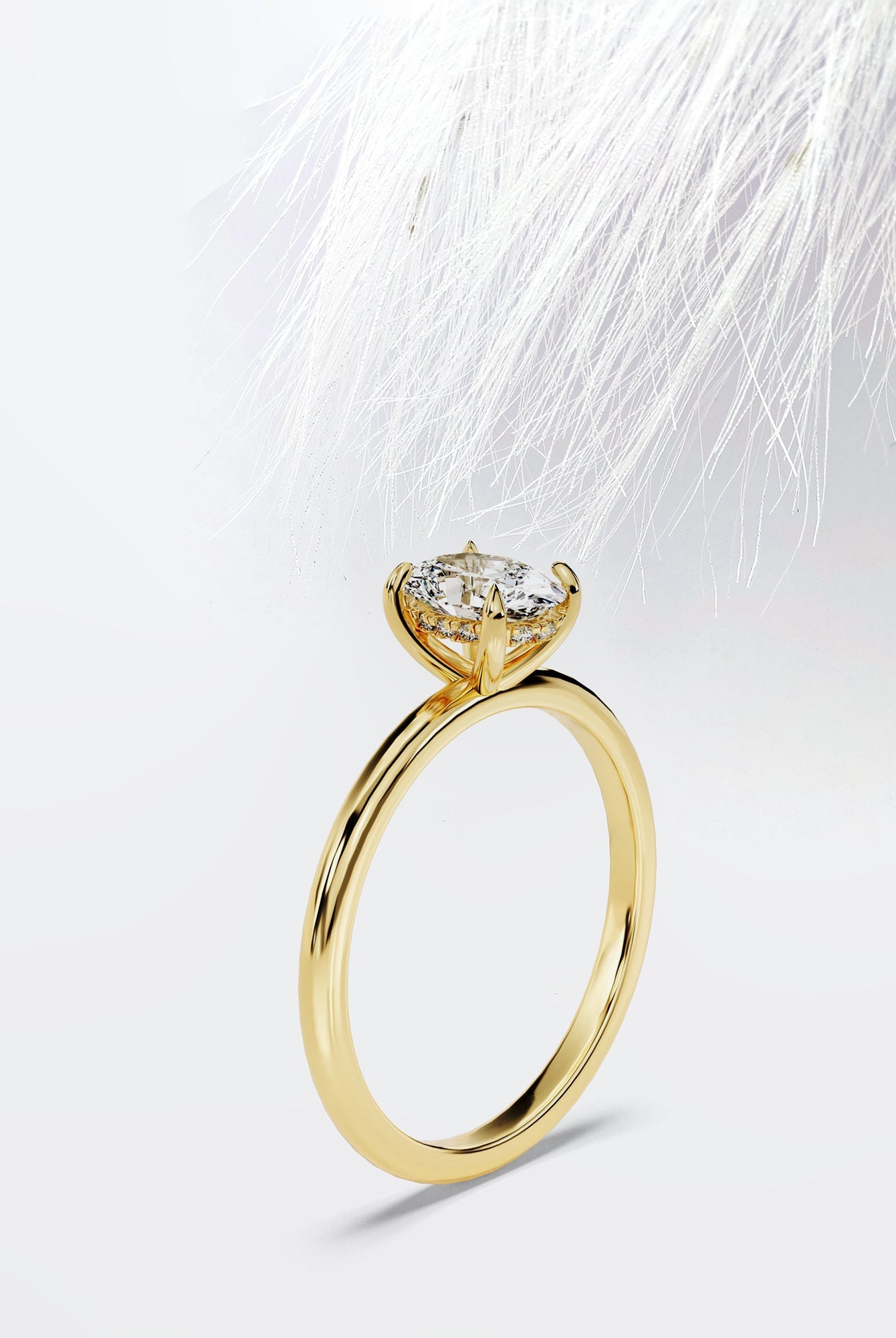 Oval Cut Moissanite Hidden Halo Diamond Engagement Ring For Women