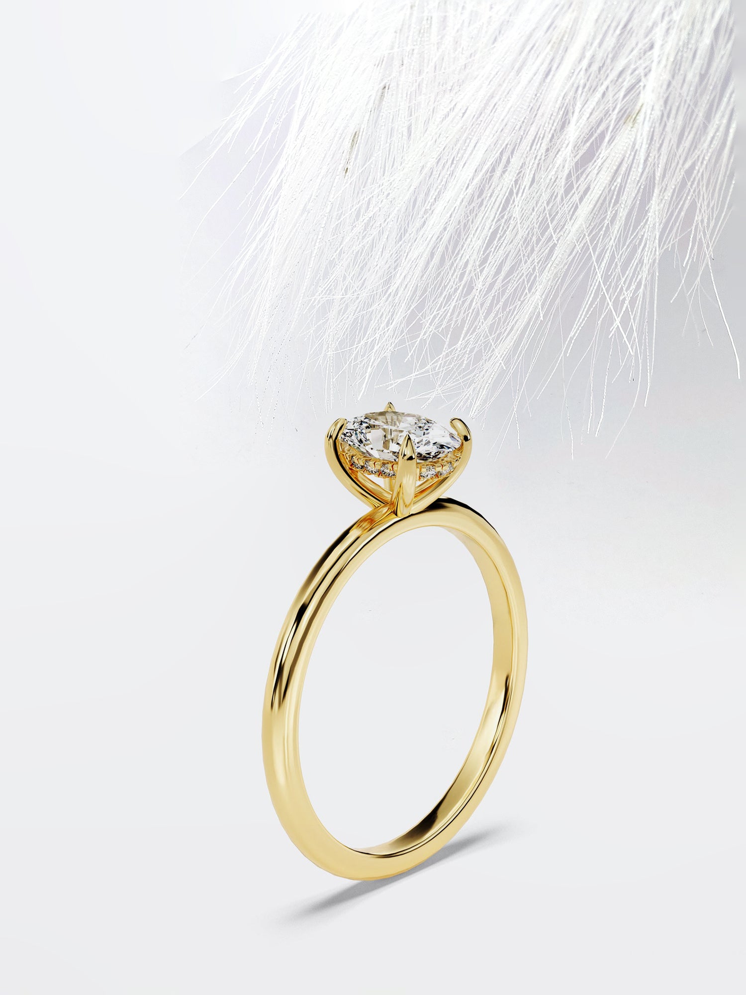 Oval Cut Moissanite Hidden Halo Diamond Engagement Ring For Women