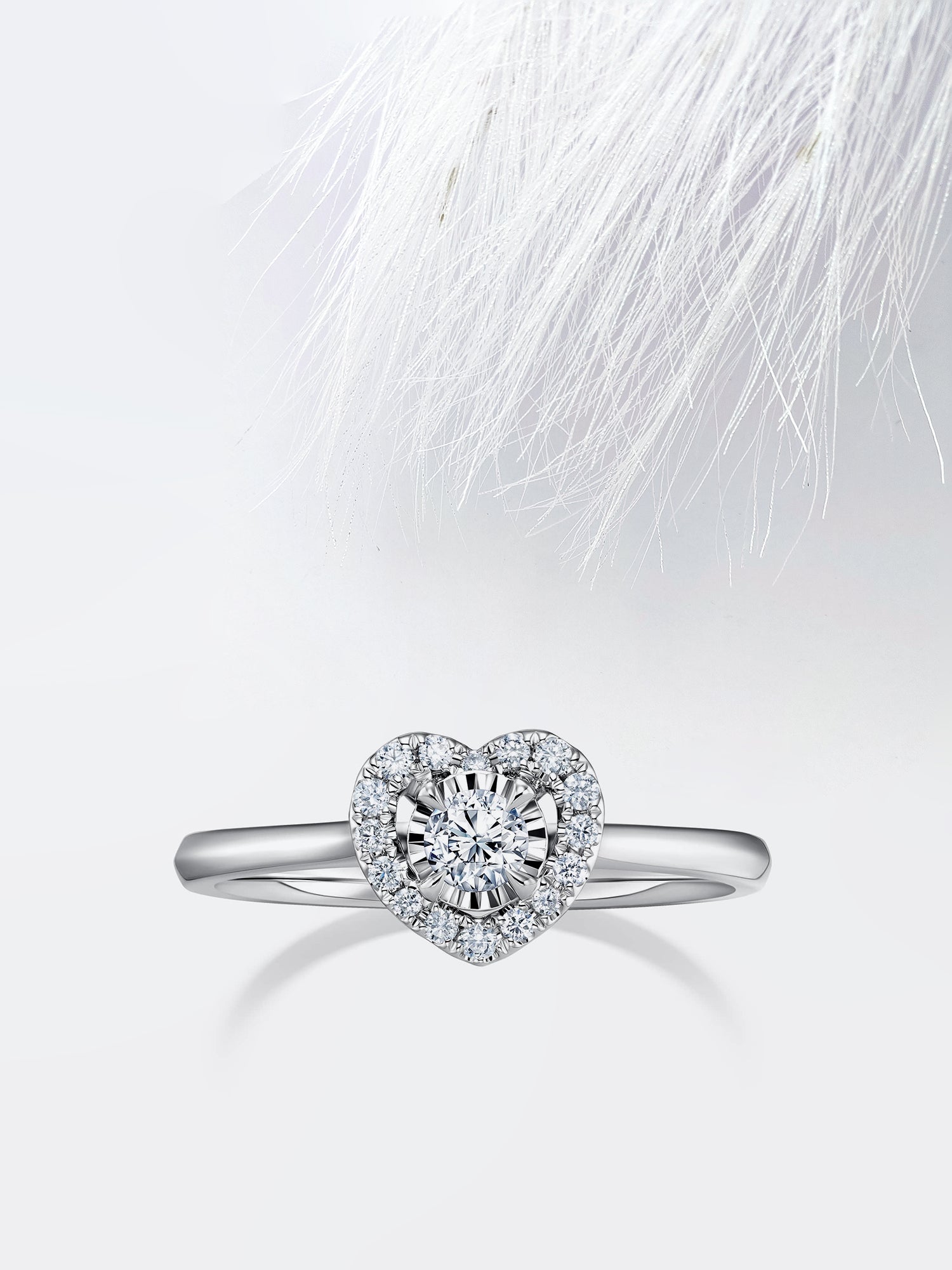 Round Diamond Halo Moissanite Engagement Ring For Women