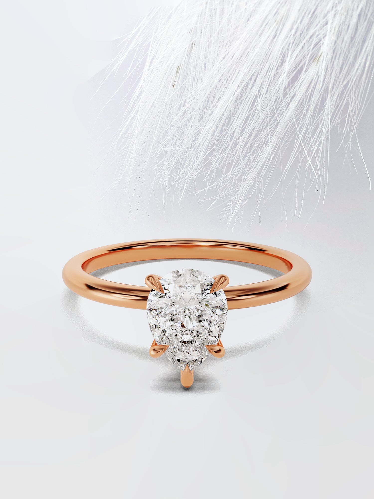 Pear Cut Diamond Solitaire Moissanite Engagement Ring For Women