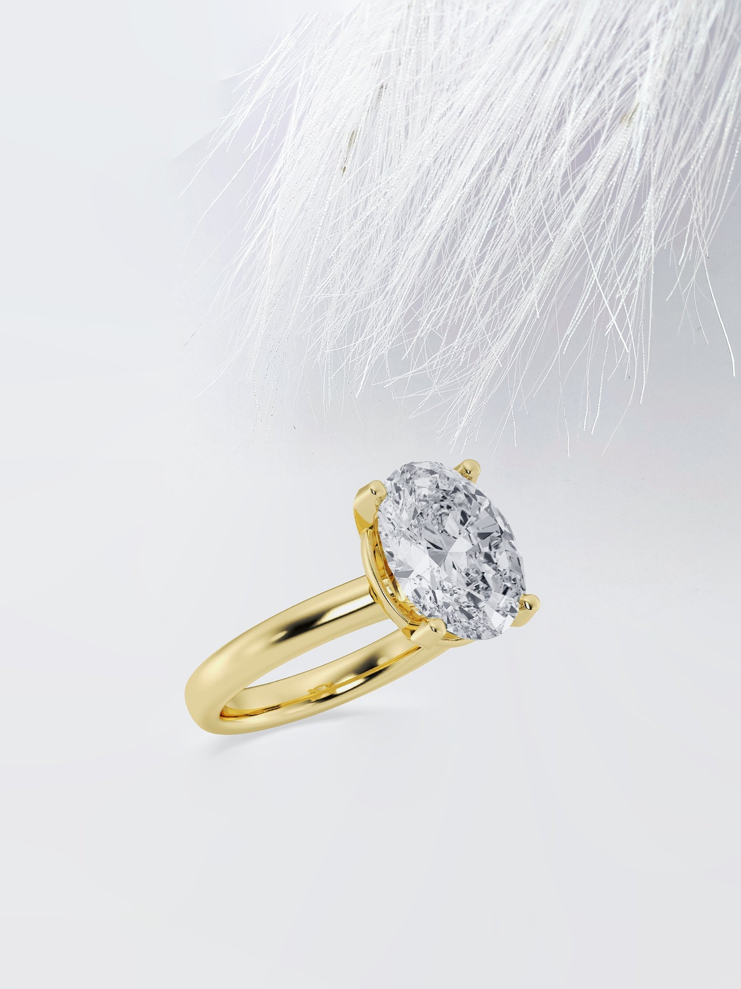 Oval Cut Moissanite Classic Solitaire Diamond Engagement Ring