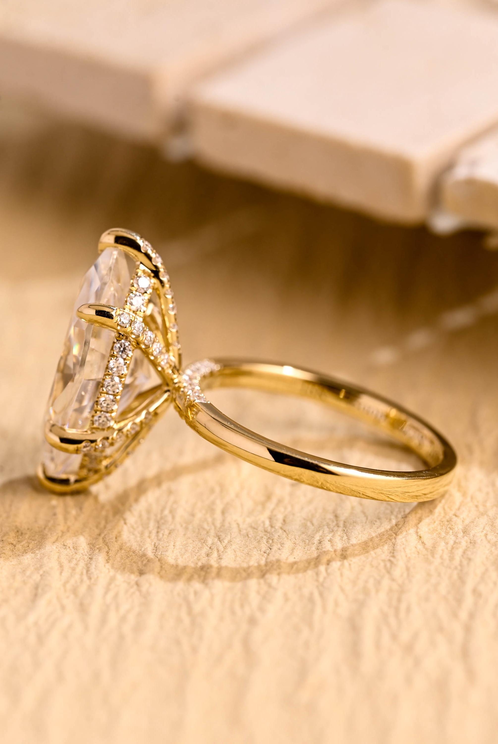Marquise Cut Moissanite Engagement Ring