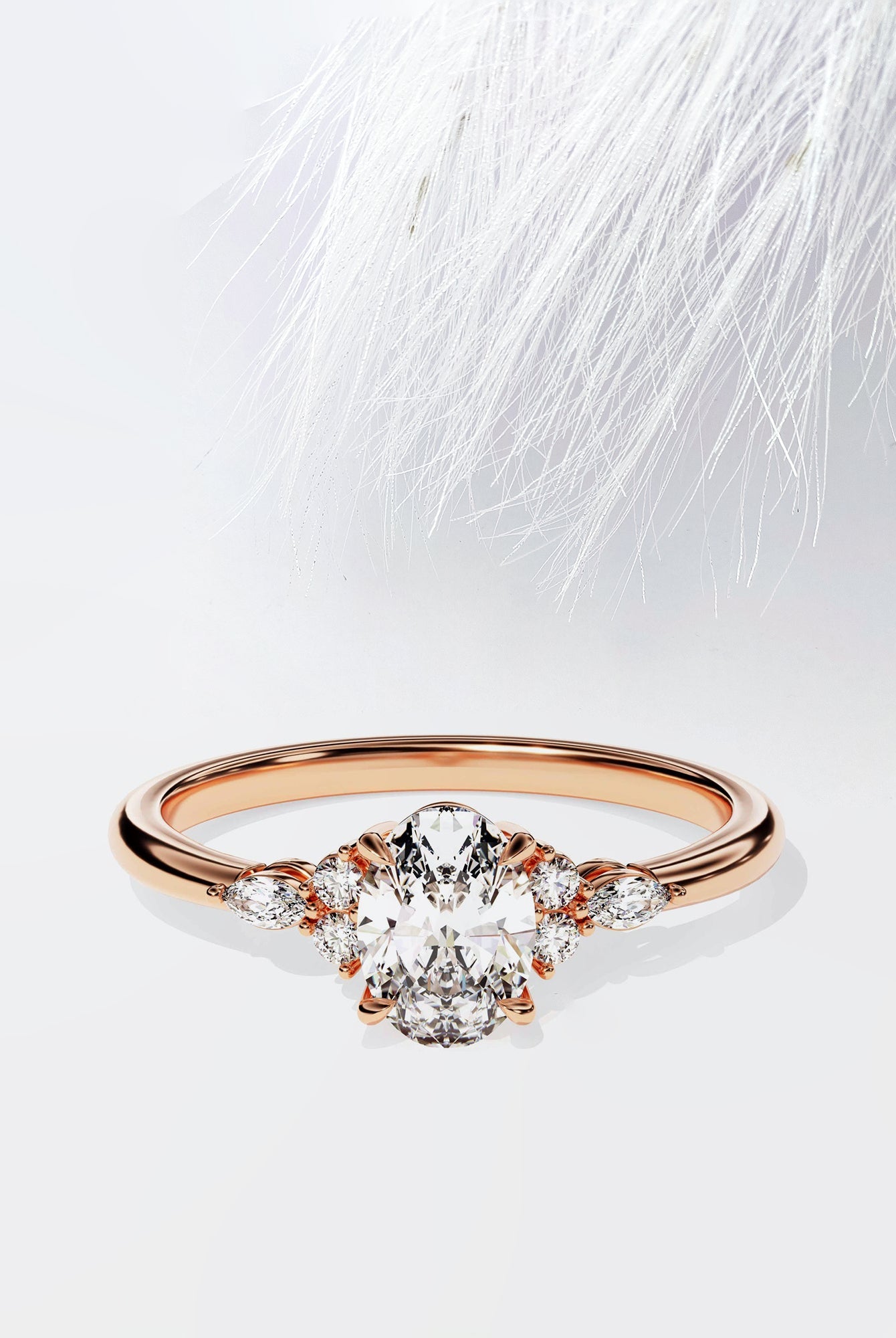Oval Cut Moissanite Diamond Cluster engagement Ring For Women