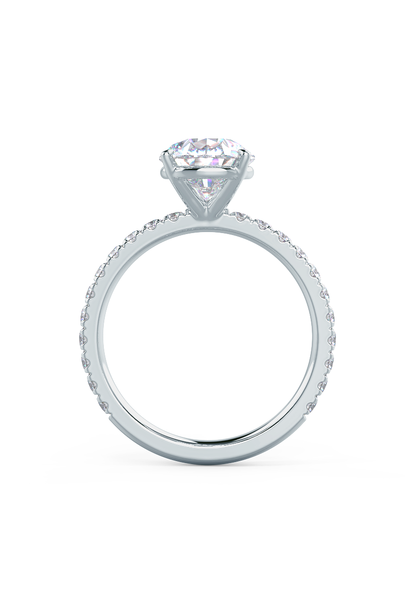 2.25CT Pear Hidden Halo Moissanite Diamond Pave Engagement Ring