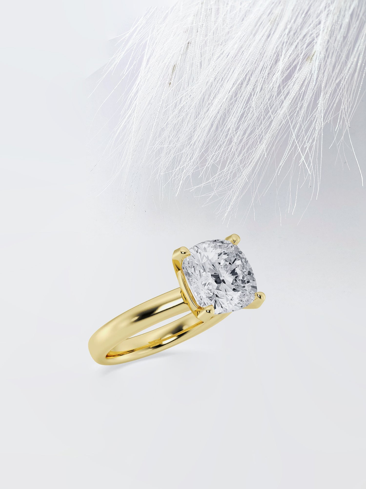 Cushion Cut Diamond Solitaire Moissanite Engagement Ring For Her