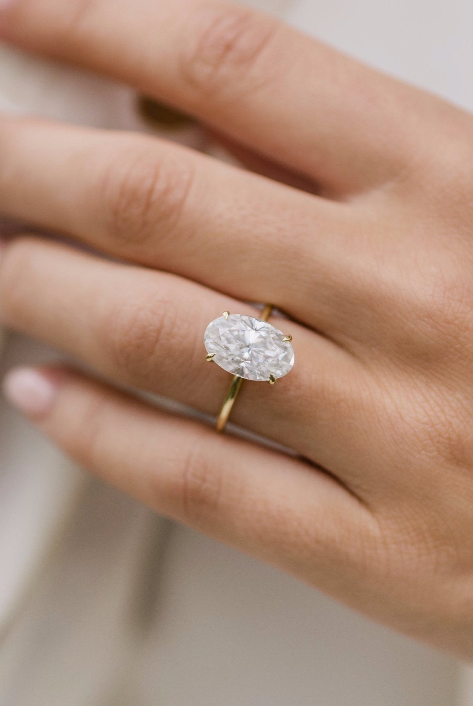 6.70CT Oval Cut 4 Prong Moissanite Solitaire Engagement Ring