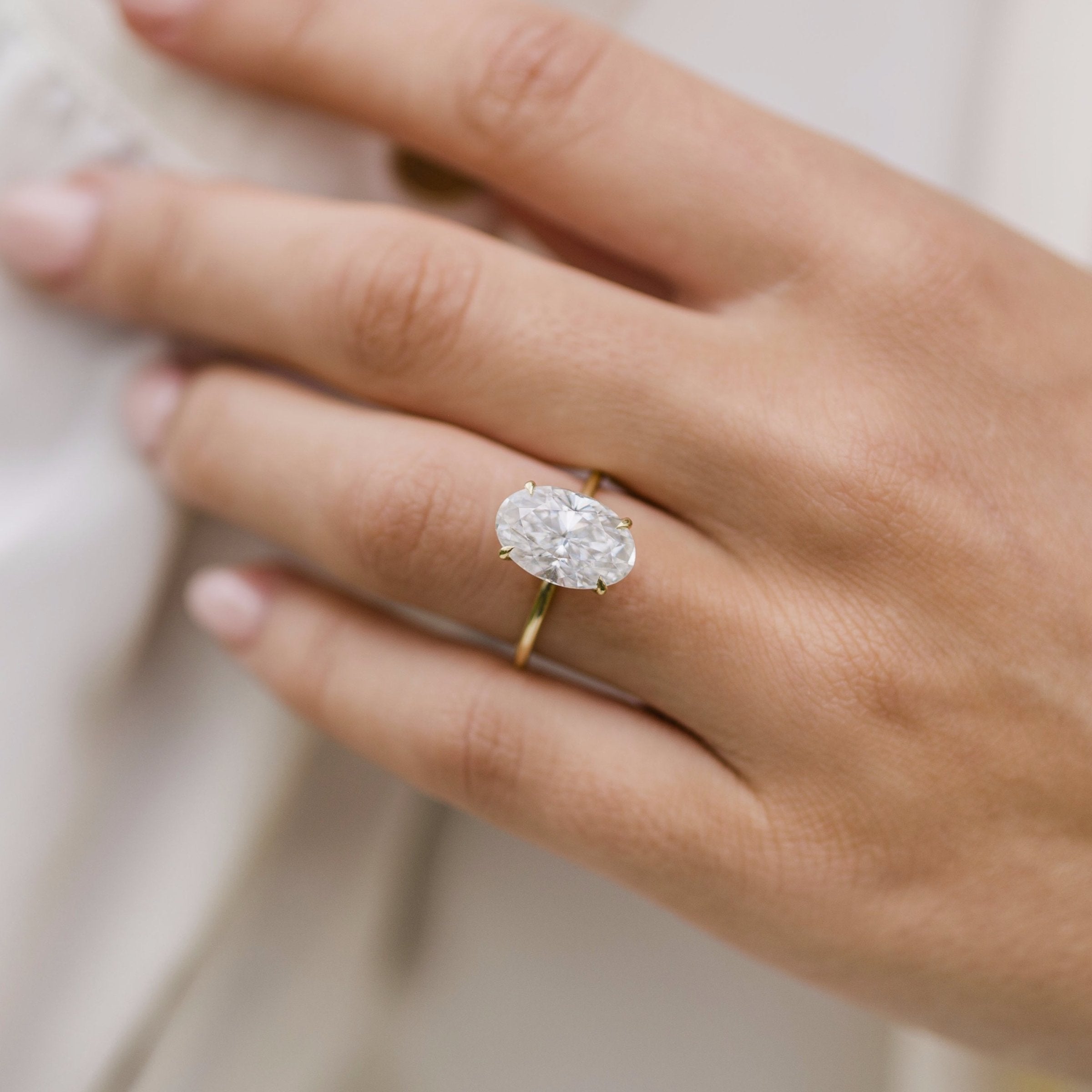 6.70CT Oval Cut 4 Prong Moissanite Solitaire Engagement Ring