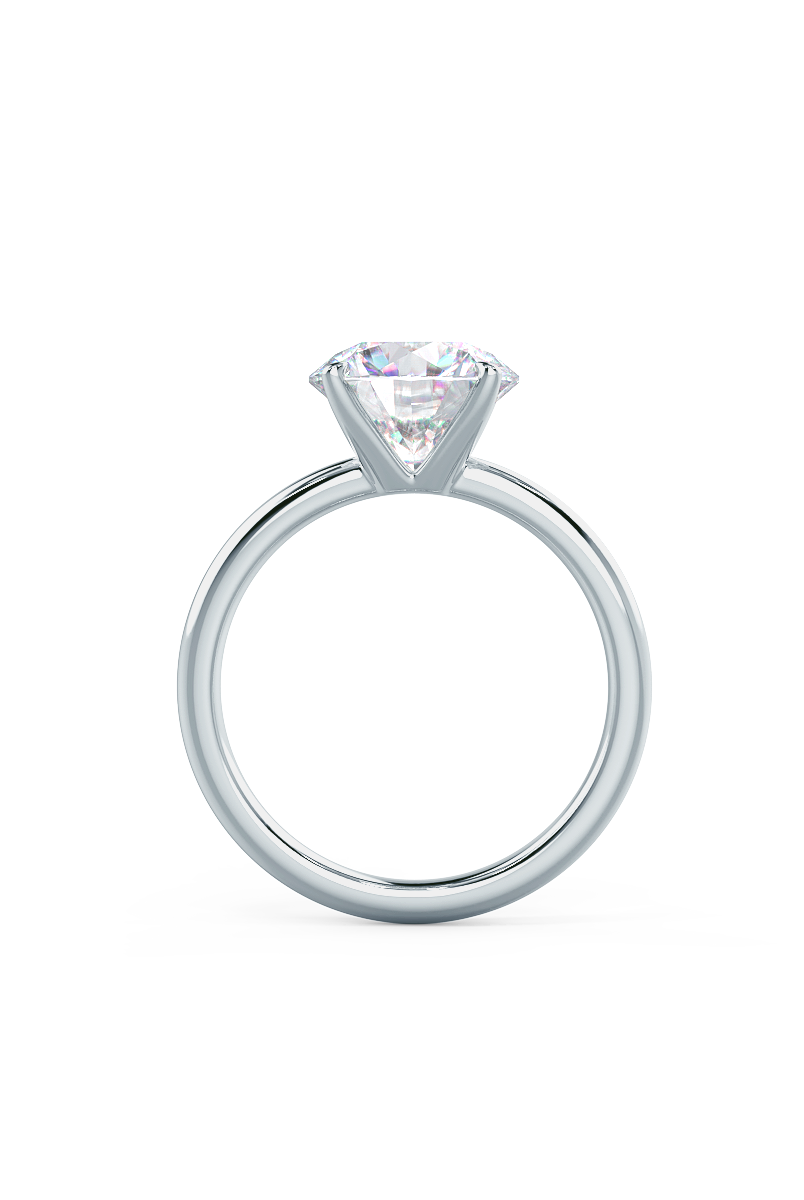 2.25ct Round Four Prong Moissnaite Diamond Engagement Ring In 14K Solid Gold