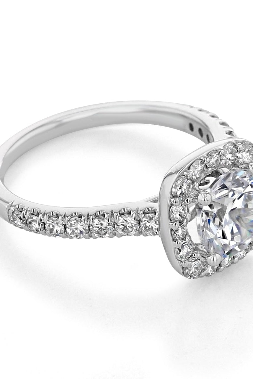 1.20CT Round Halo Moissanite Diamond Pave Engagement Ring For Her