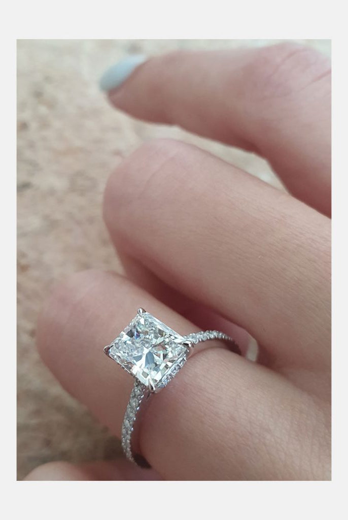 moissanite square ring
