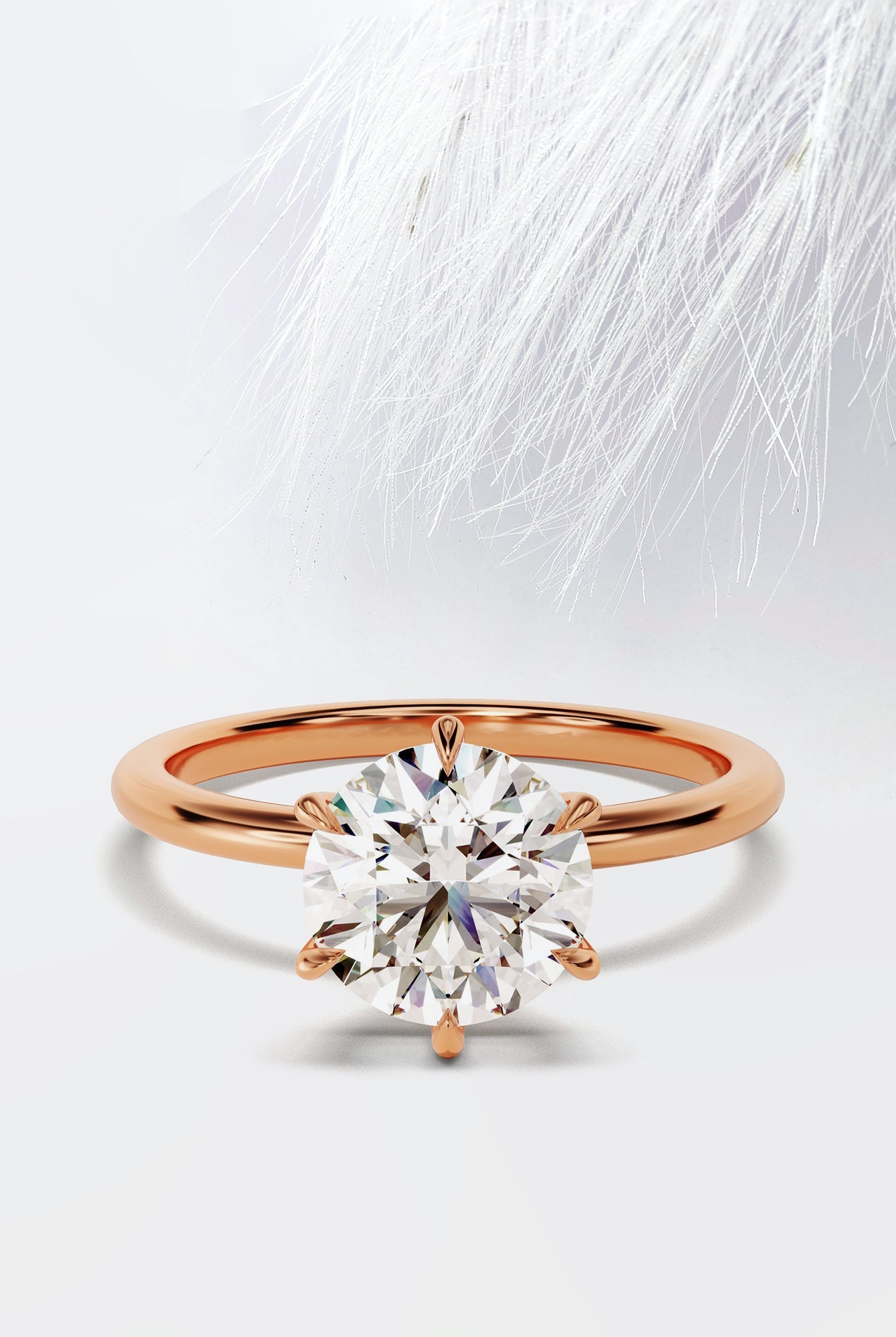 Round Cut Solitaire Diamond Solitaire Engagement Ring For Her