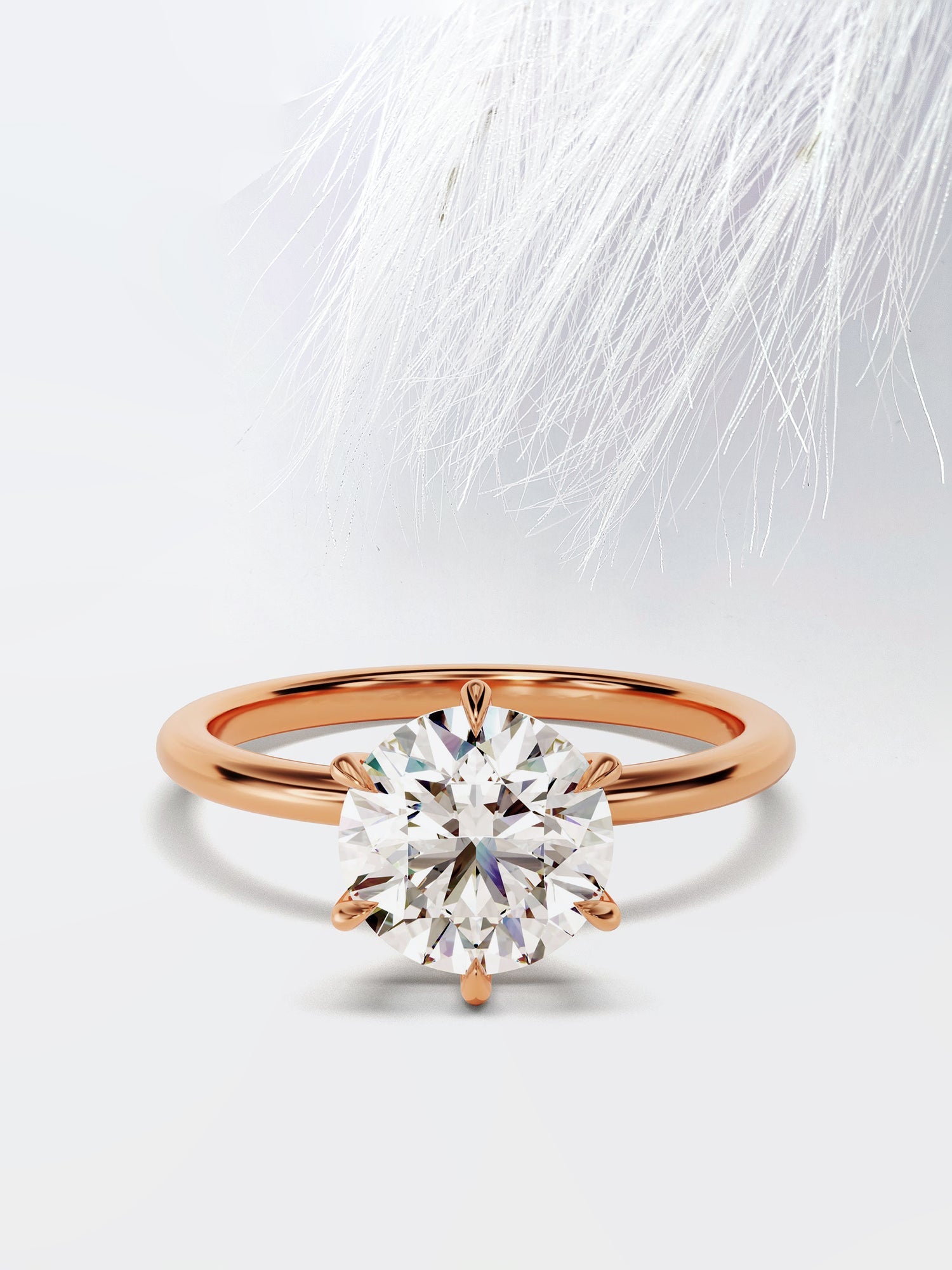 Round Cut Solitaire Diamond Solitaire Engagement Ring For Her