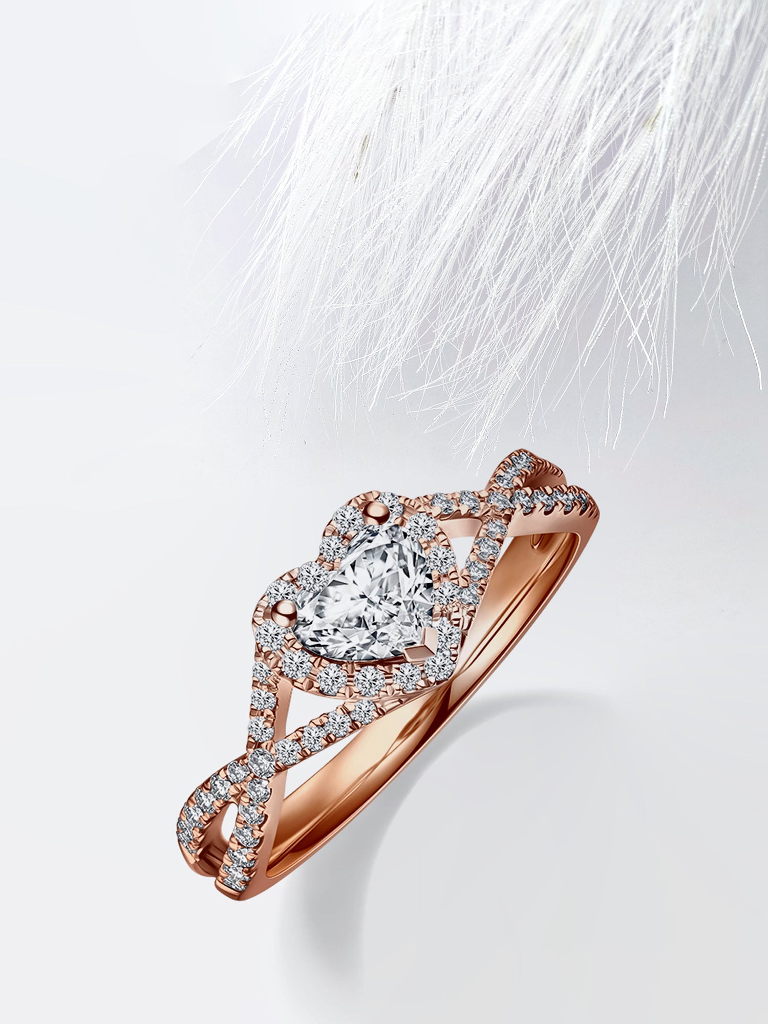 Heart Diamond Infinity Moissanite Engagement Ring For Women