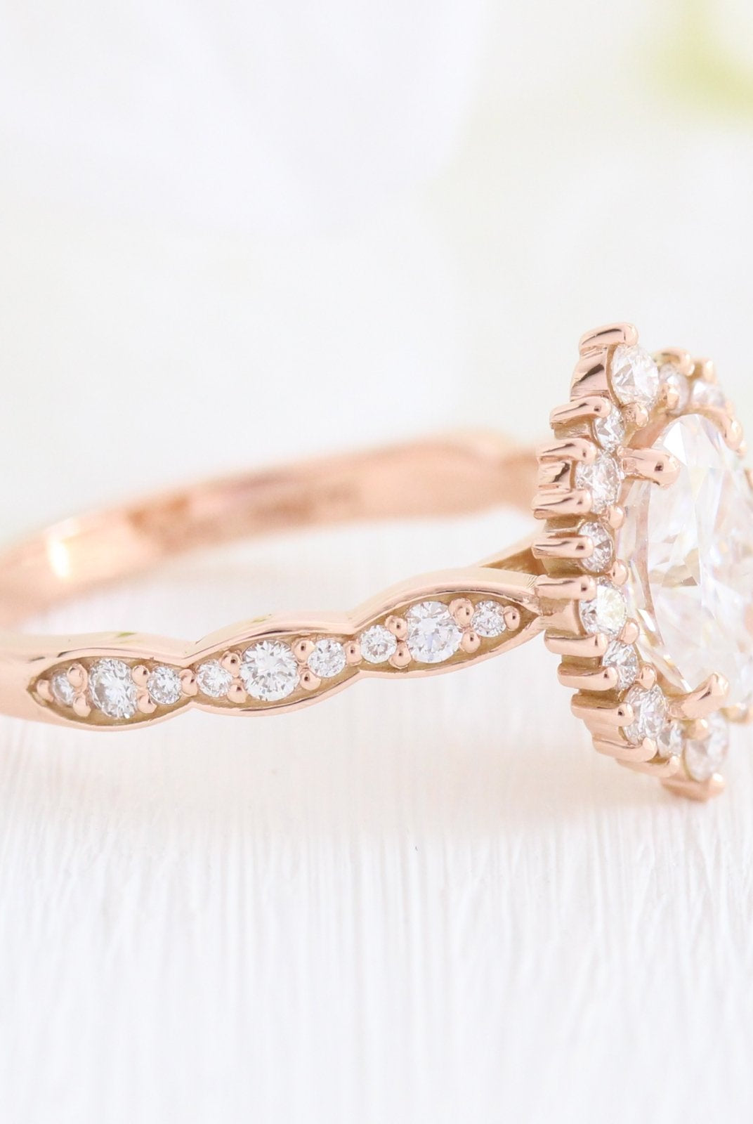 Moissanite wedding jewelry for beach wedding