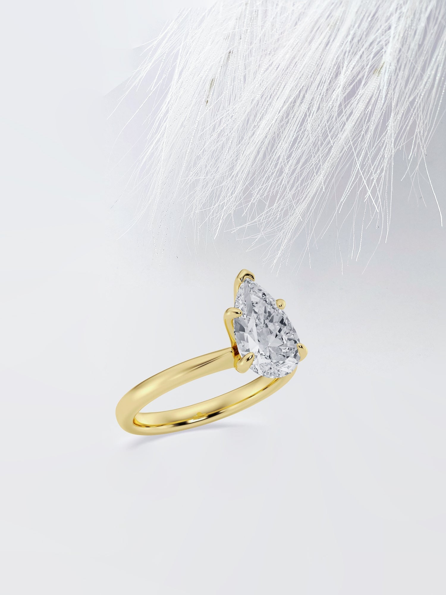 Pear Cut Moissanite Solitaire Diamond Engagement Ring For Her