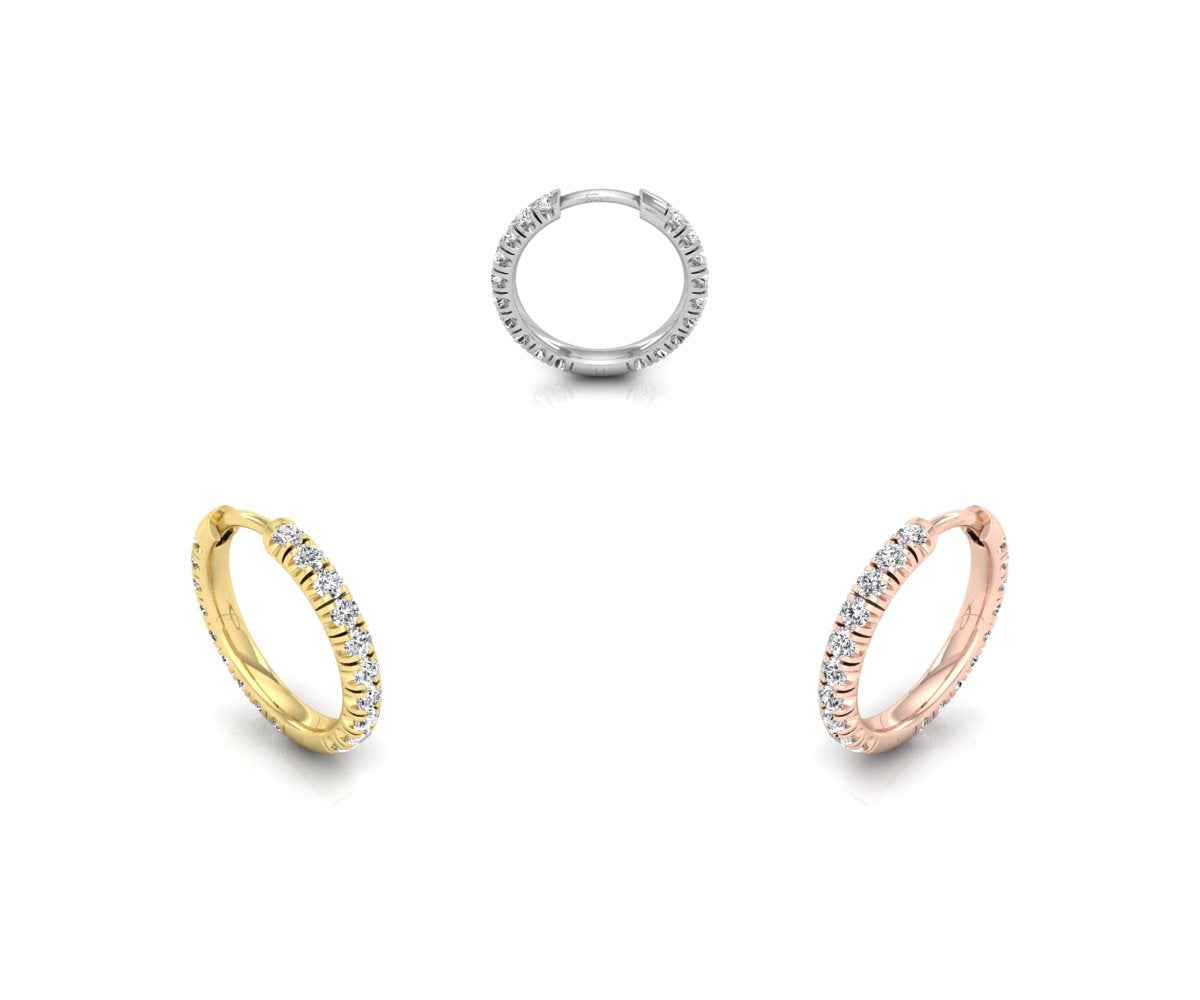 Round Cut Moissanite Diamond Hoops Earrings for Her