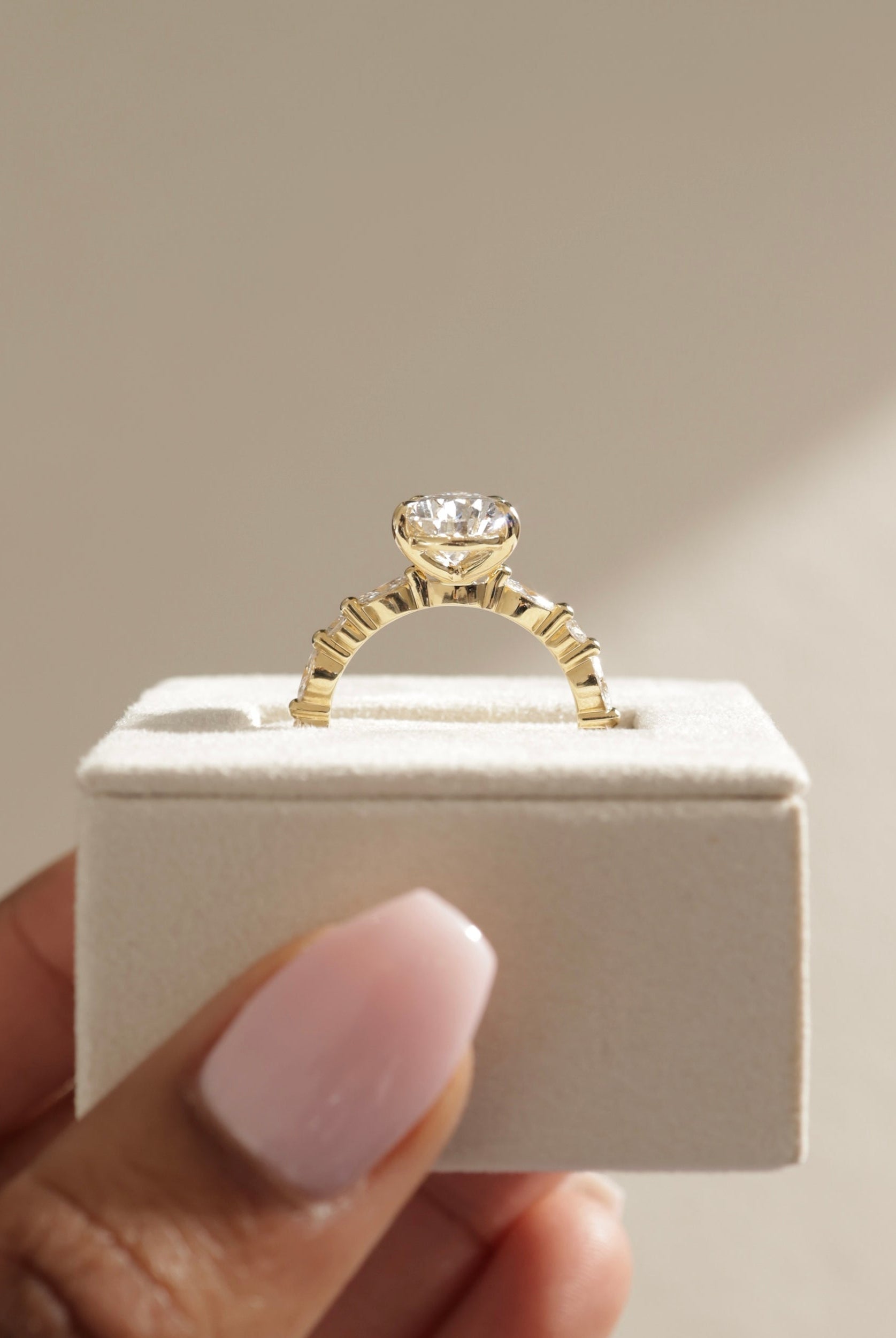 yellow gold pear ring, dainty pear shaped diamond ring, elegant pear diamond ring, pear shaped ring for her, pear cut diamond with side stones