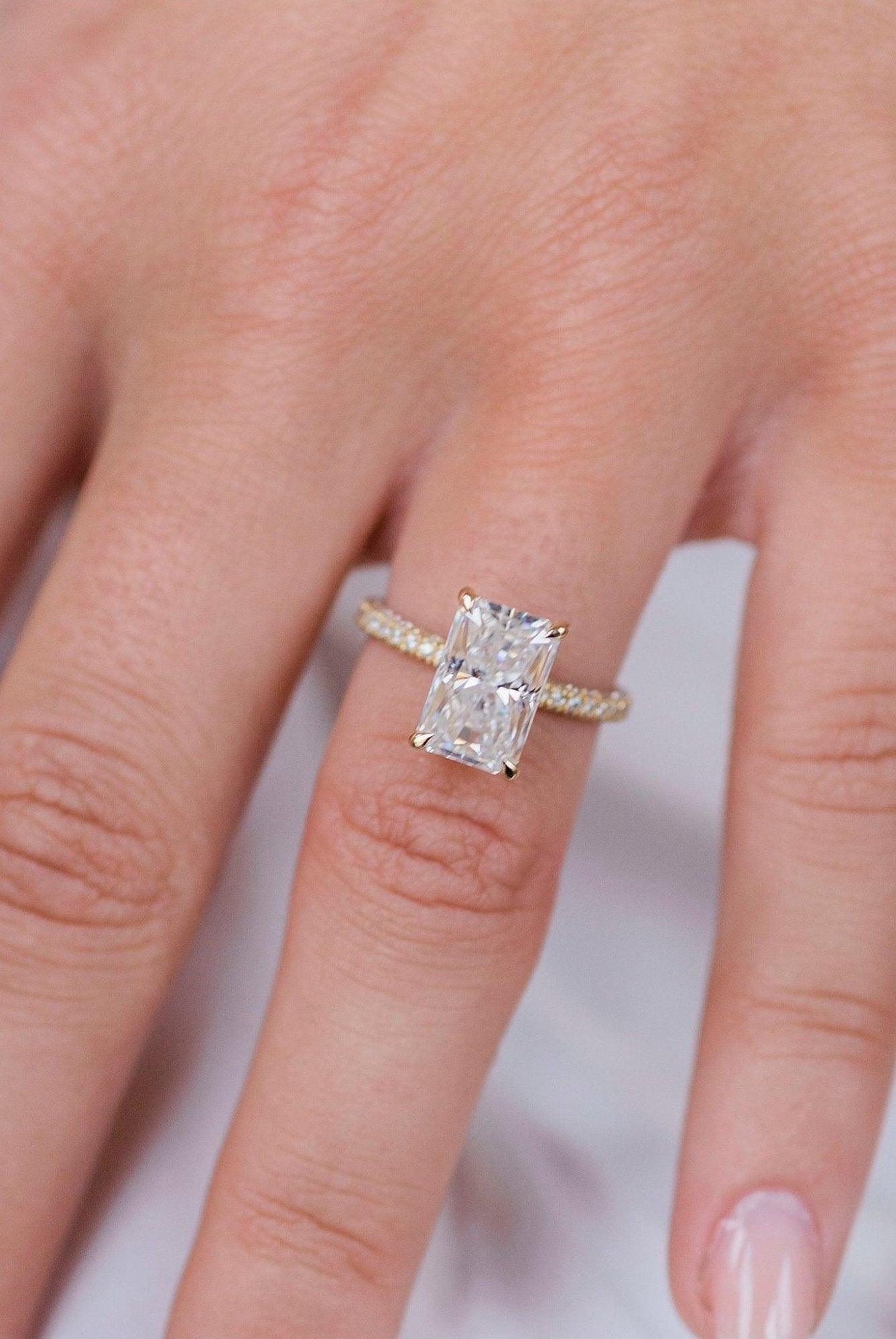 Radiant Cut Moissanite Engagement Ring