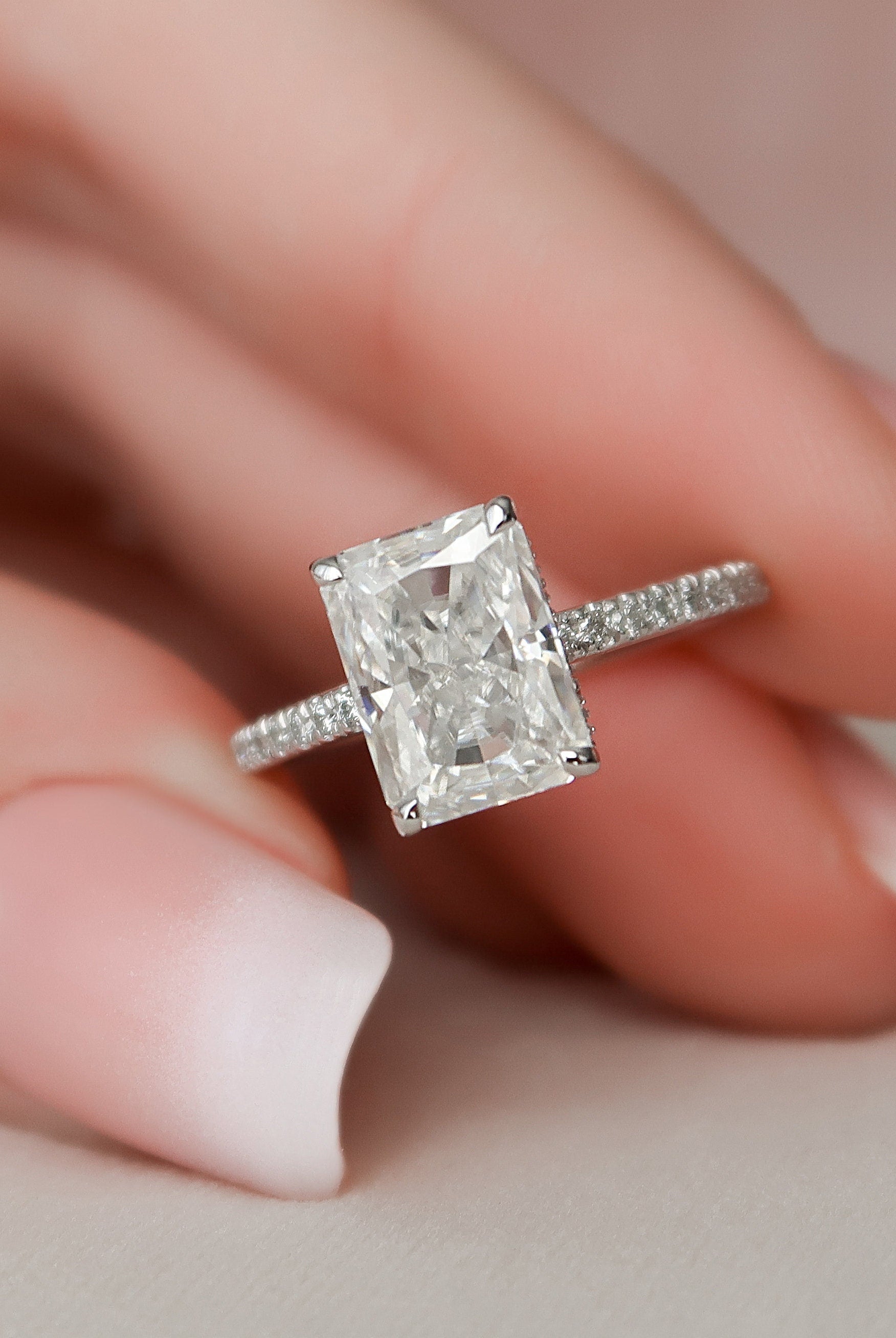 Radiant Cut Moissanite Engagement Ring