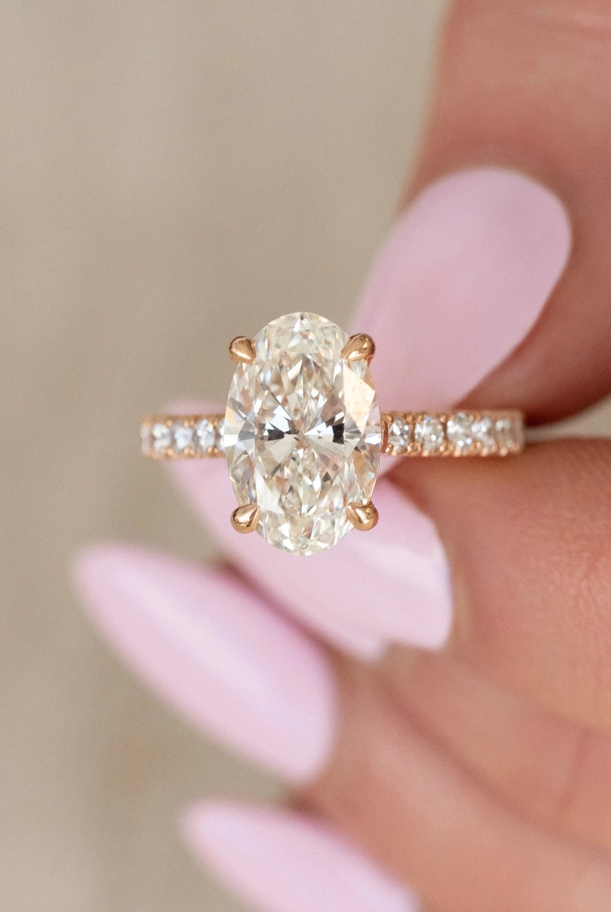 Oval Cut Moissanite Engagement Ring