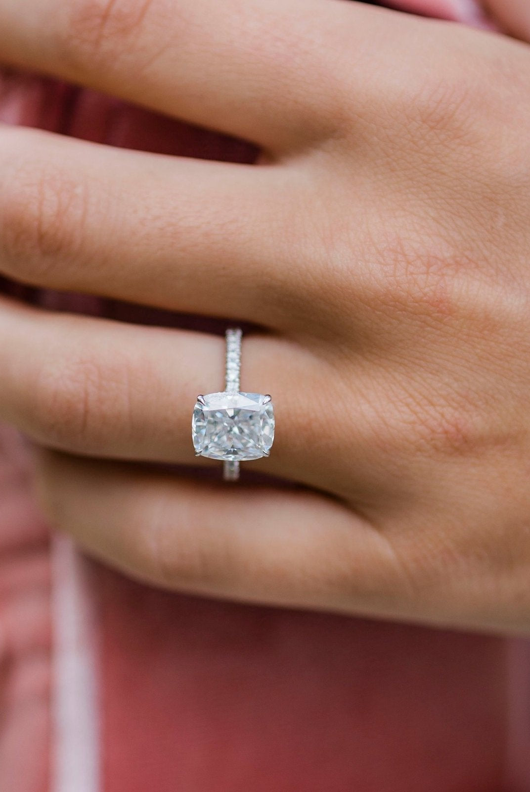 Hidden Halo Pave Engagement Ring