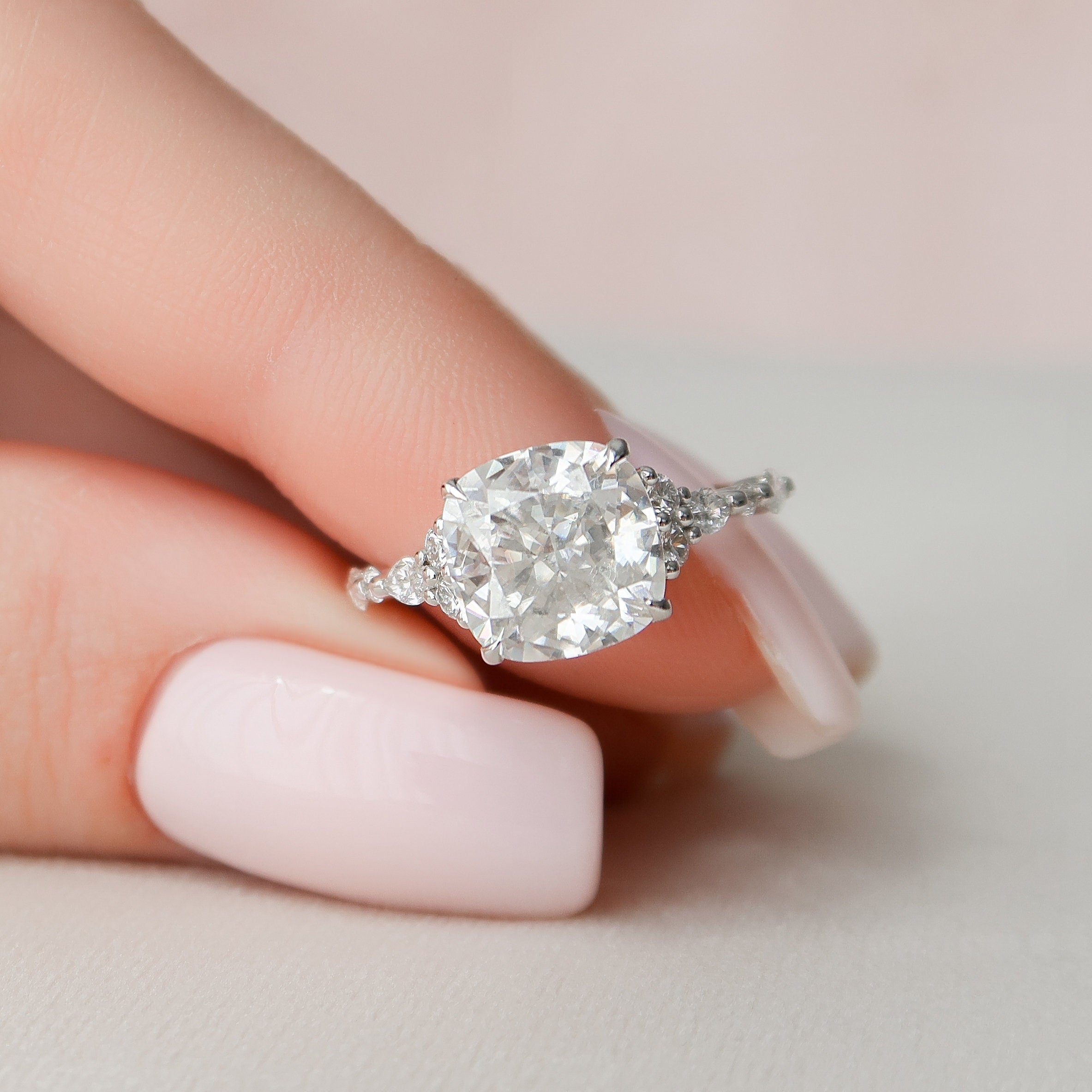 3.50ct Cushion Moissanite Ring