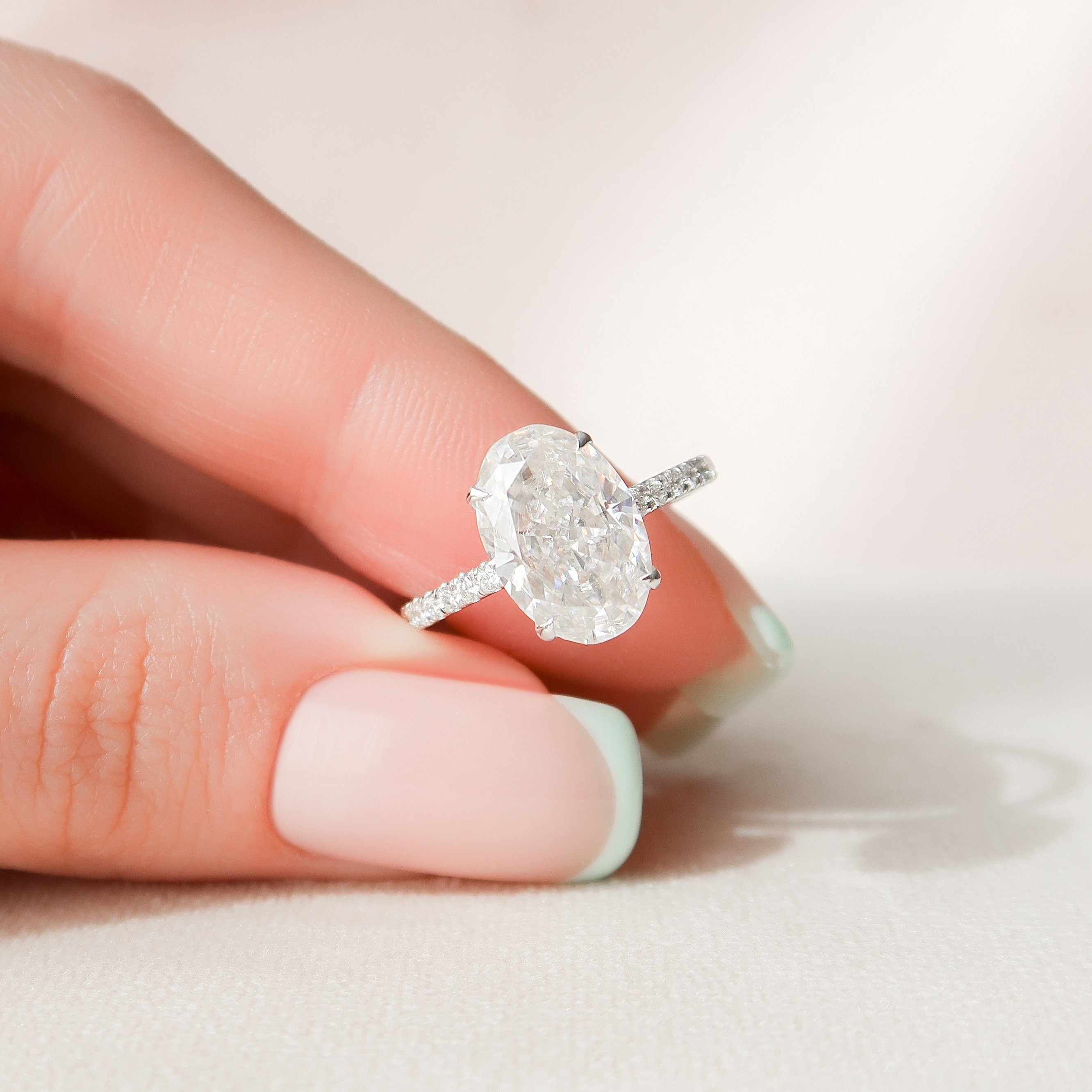 3.50ct Oval Moissanite Ring