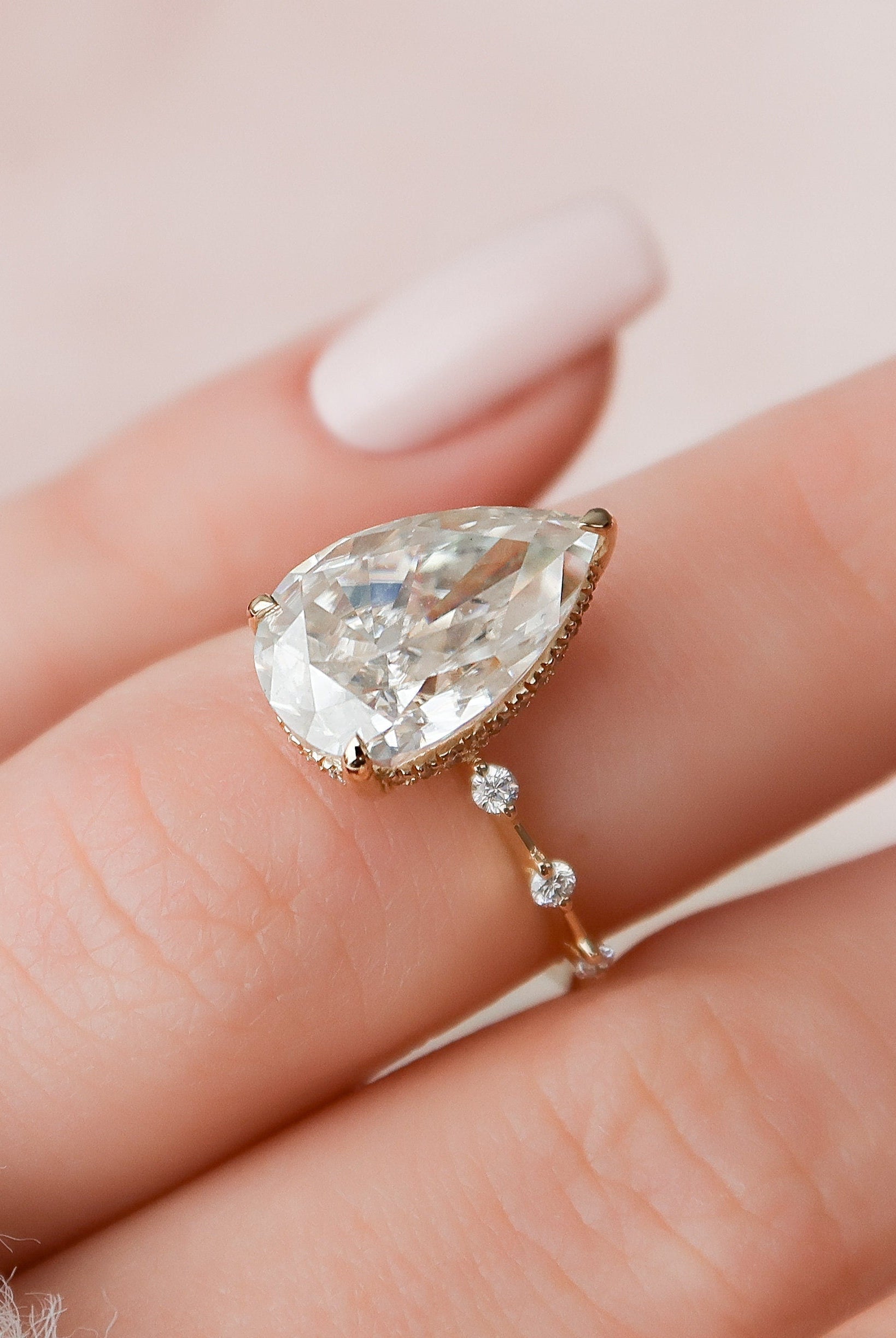 Pear Cut Moissanite Ring